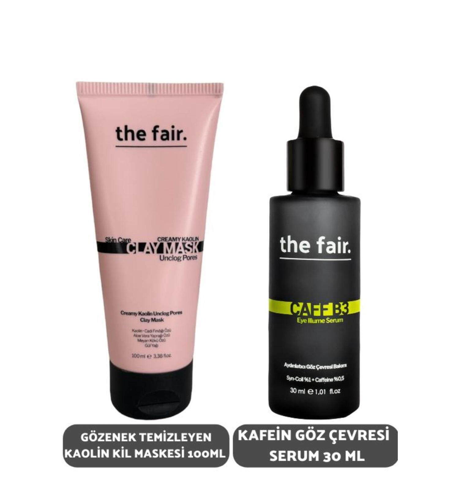 The Fair the fair. Pore Cleansing Kaolin Clay Mask 100 ml and Caffeine Eye Contour Seum 30 ml - Buy Online on GoSupps.com