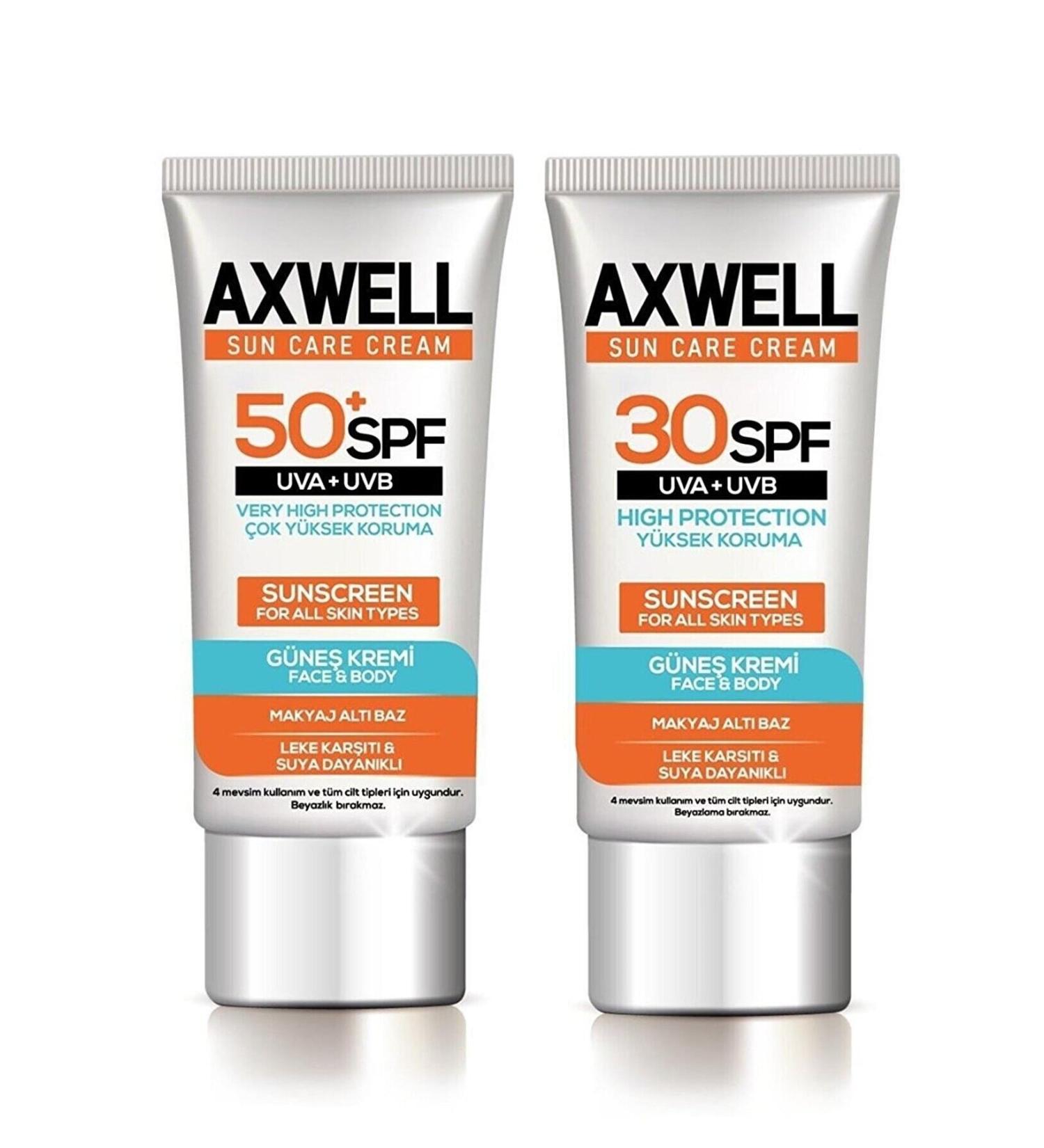 AXWELL Sun Care Cream Anti-Spot Sunscreen Very High Protection 50 Spf 50ml 30 Spf 50