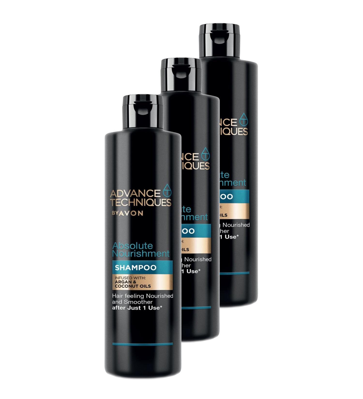 Avon Advance Techniques Nourishing Shampoo with Argan Oil 400 Ml. Triple Set - Buy Online on GoSupps.com