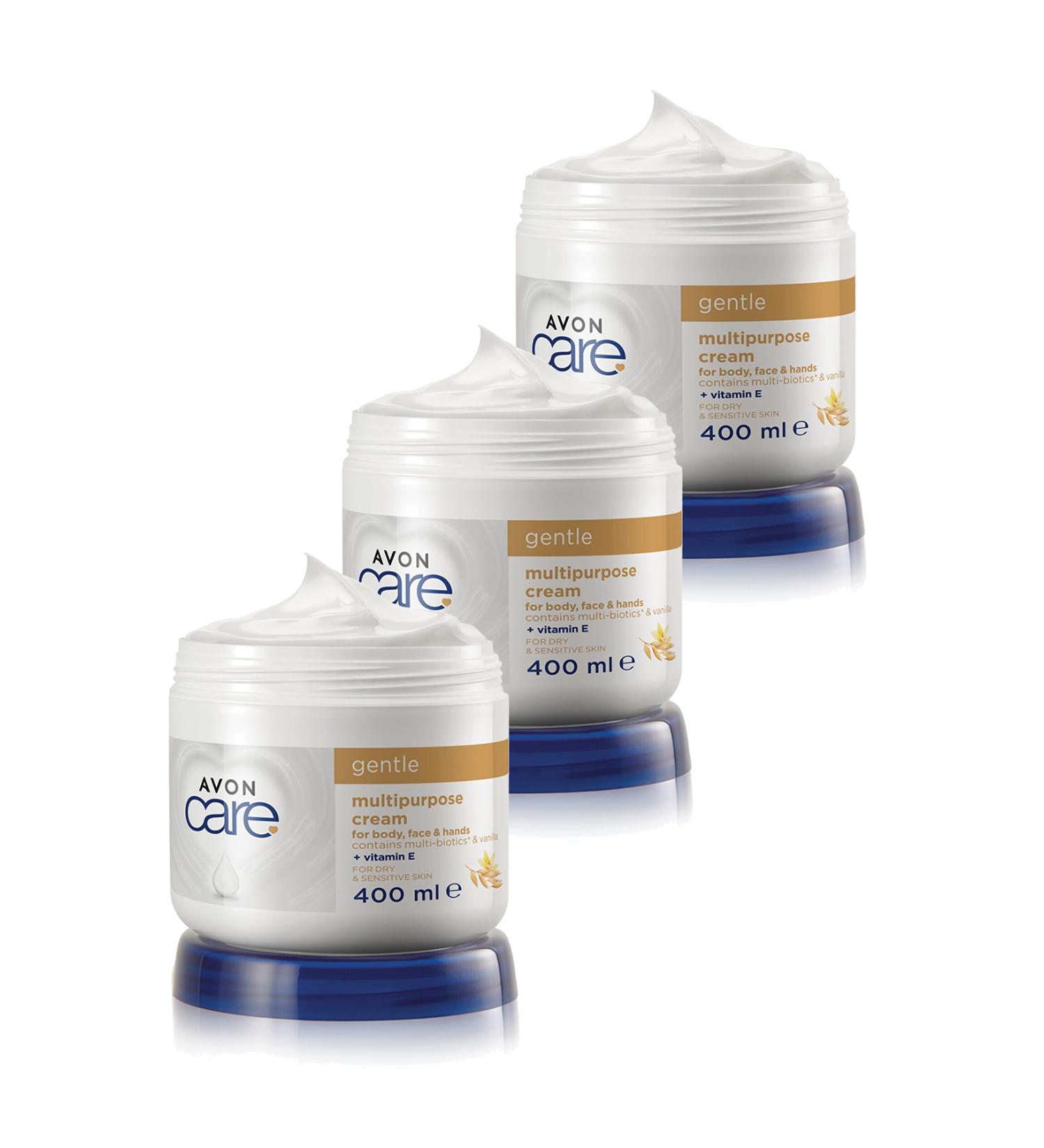 Avon Care Vanilla Vitamin E Multi-Purpose Cream for Dry Skin 400 Ml. Triple Set