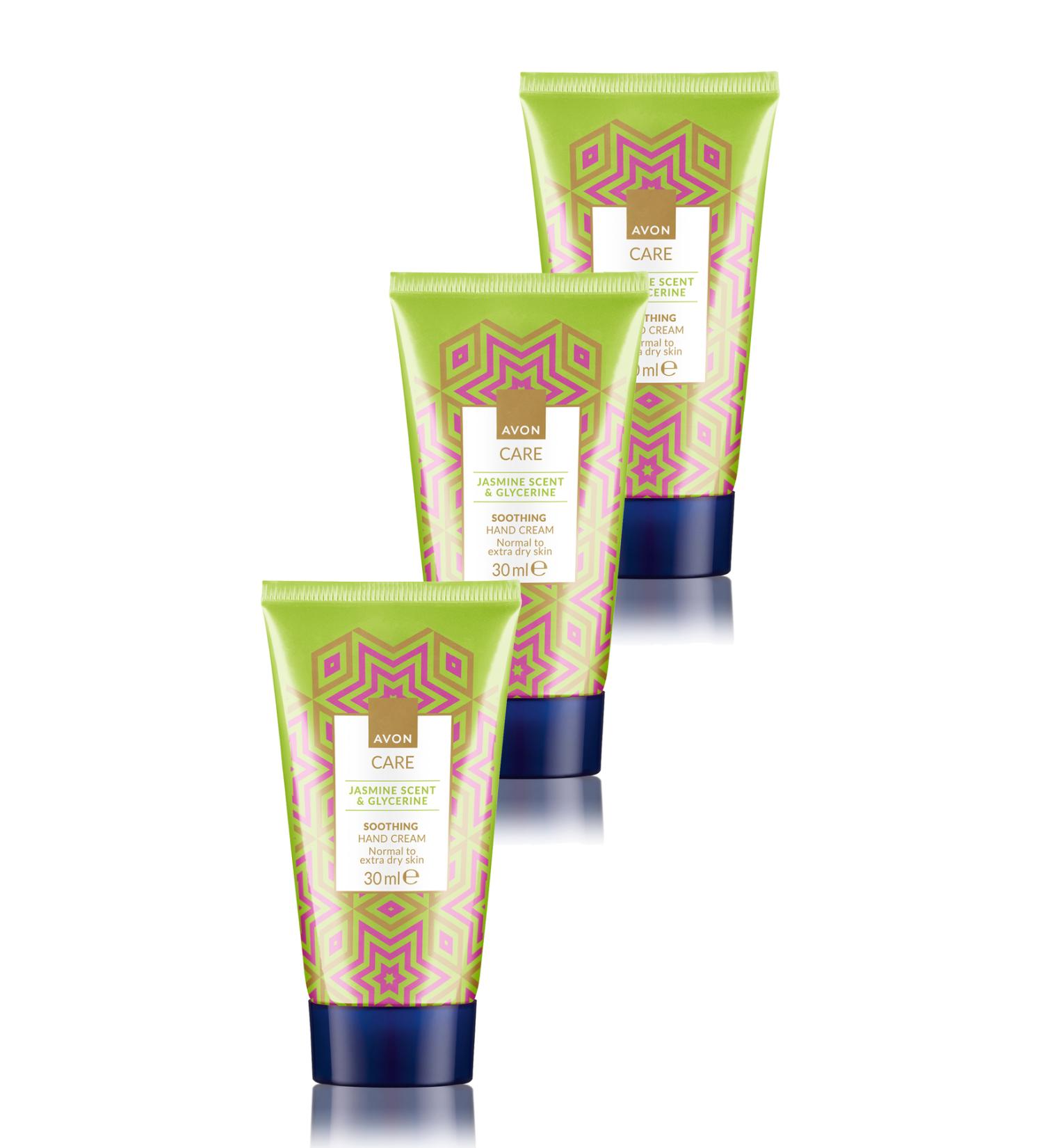 Avon Care Jasmine Scented Glycerin Hand Cream 30 Ml. Set of Three