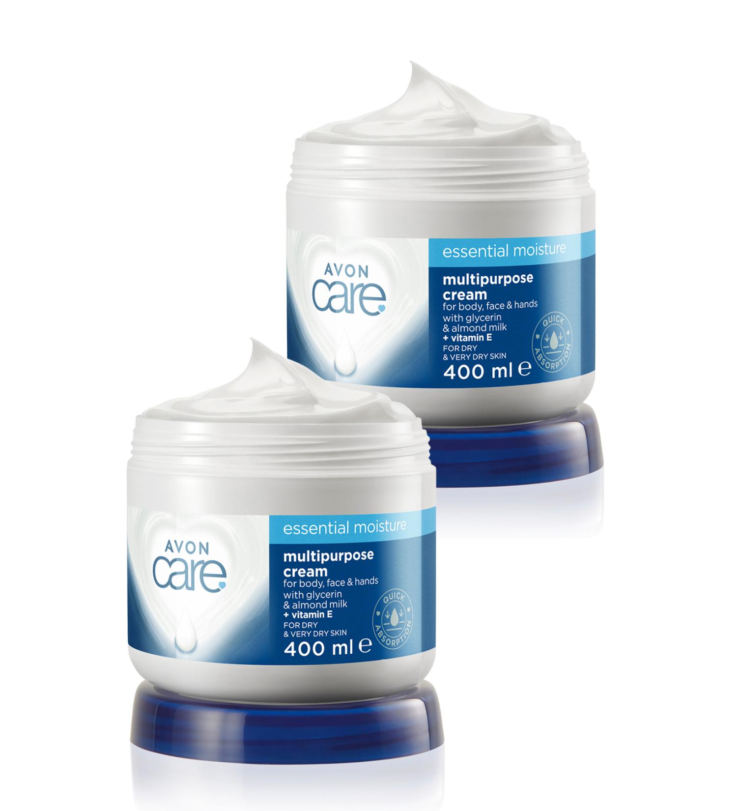 Avon Care Moisturizing Hand Face and Body Cream with Glycerin and Almond Milk 400 Ml. Duo Set
