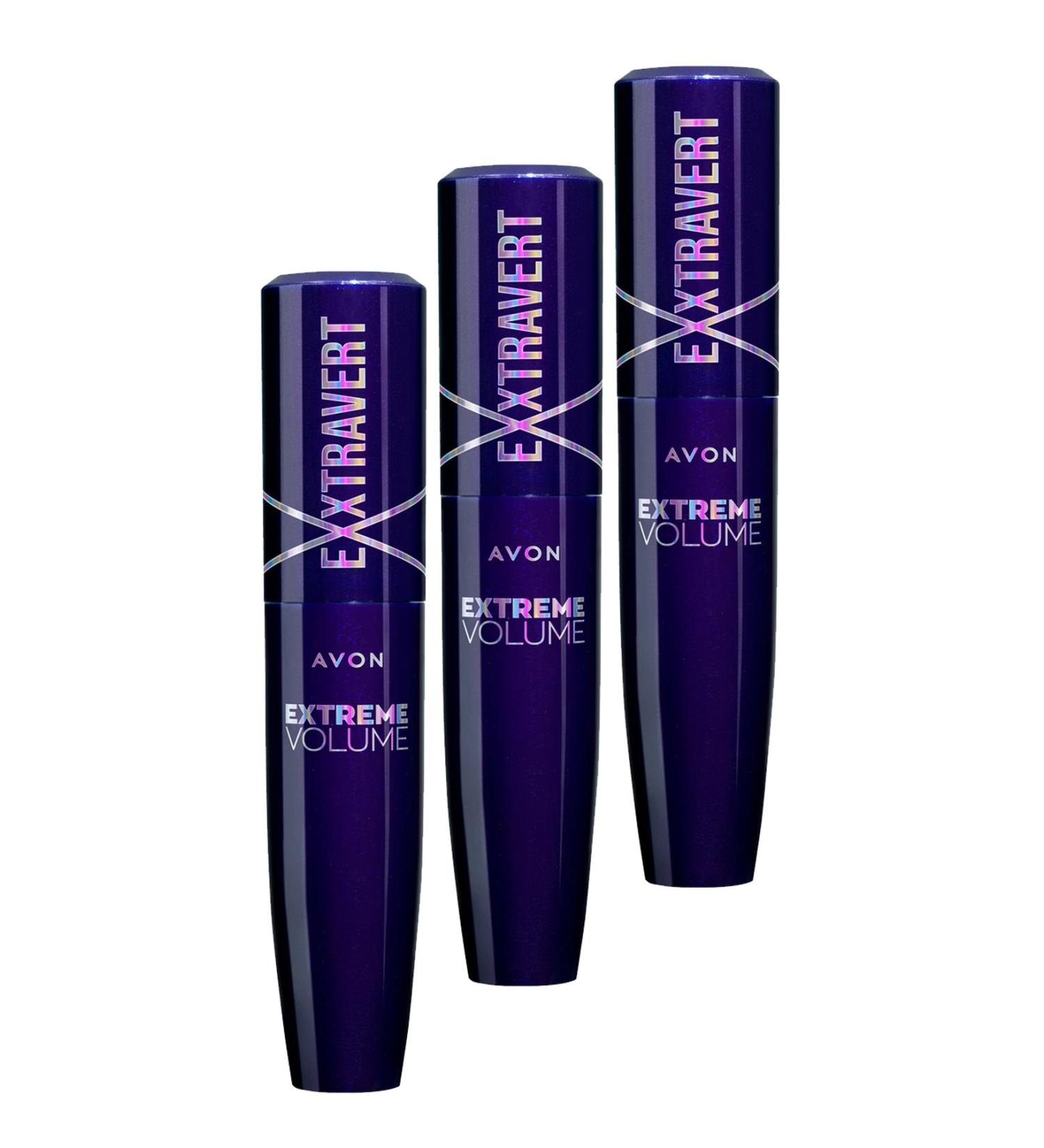 Avon Exxtravert Extra Volume Mascara 9 Ml. Blackest Black Trio Set - Buy Online on GoSupps.com