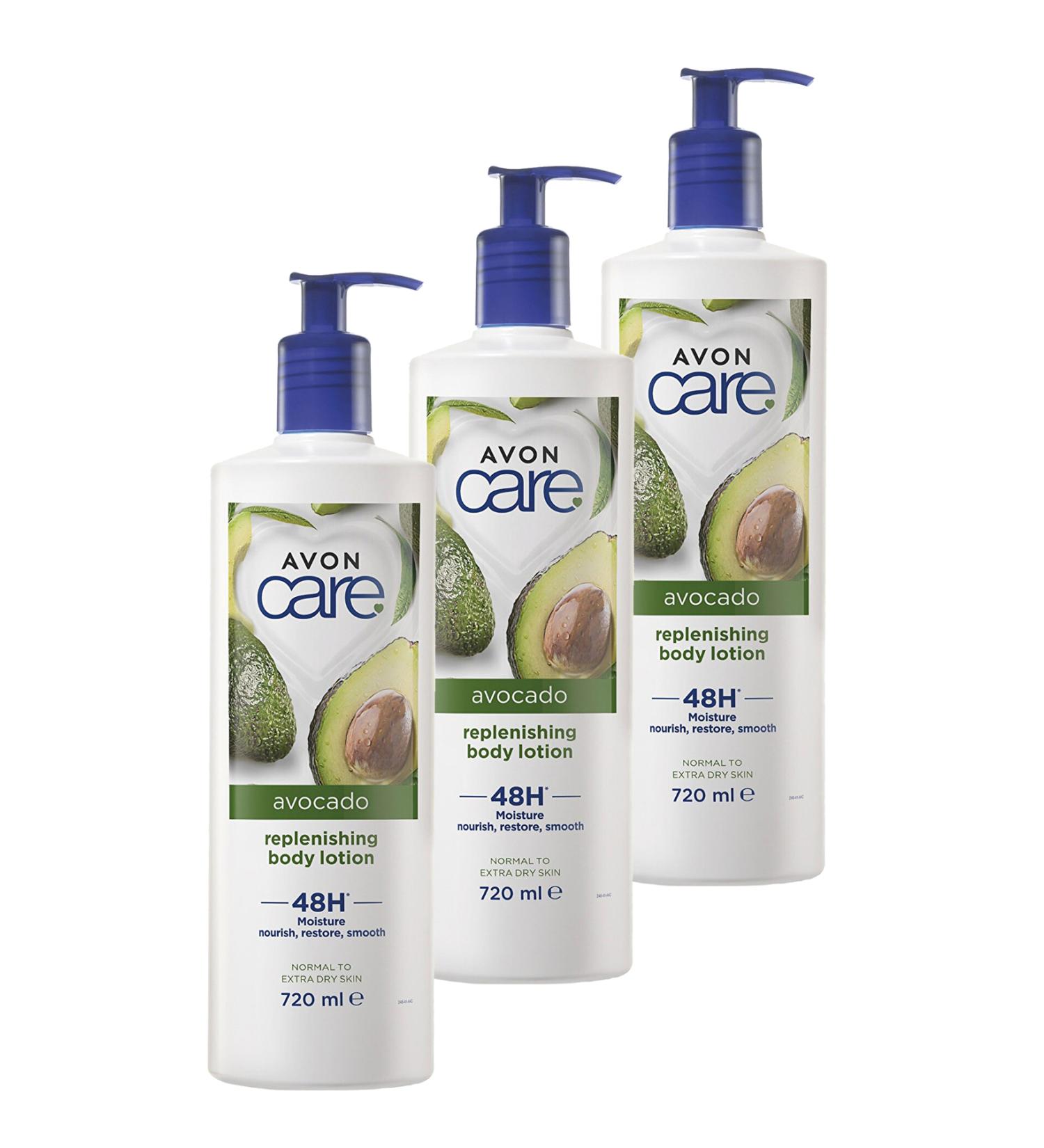 Avon Care Avocado Replenishing Body Lotion with Avocado Oil 720 Ml. Triple Set