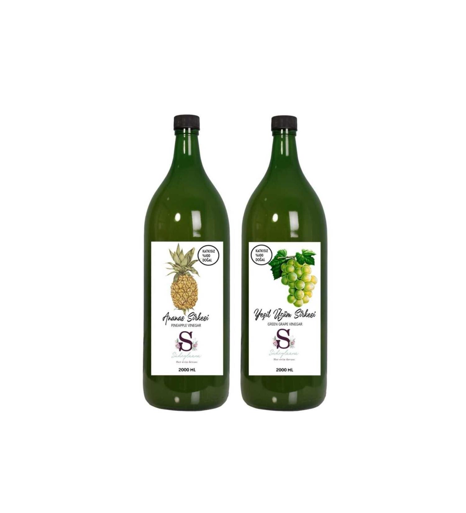 S heylaana Natural Pineapple Vinegar 2000 Ml - Natural Green Grape Vinegar 2000 Ml