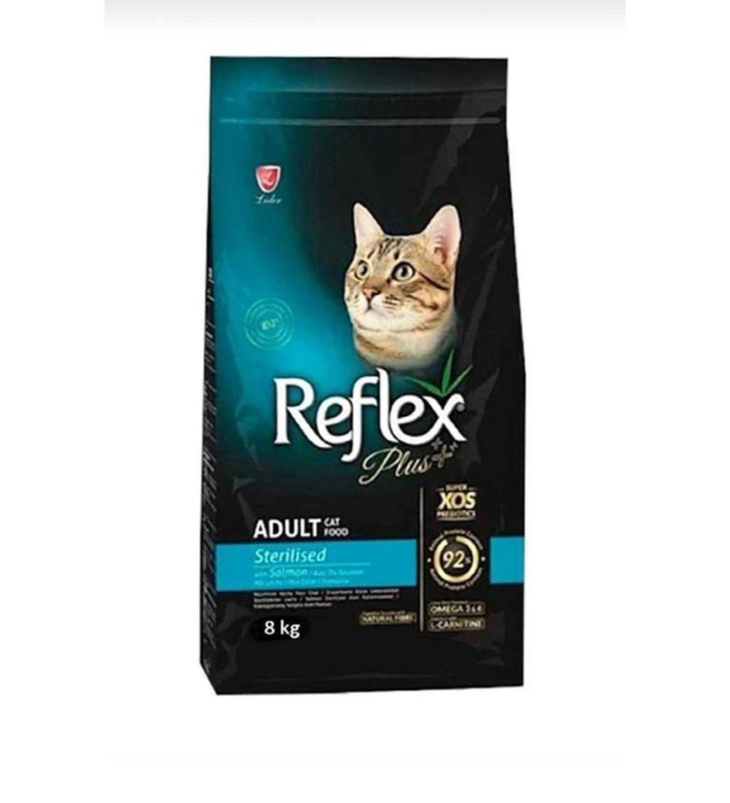Reflex Plus Adult Cat Sterilized Salmon Sterilized Adult Cat Food with Salmon 8 kg (Shadow Hunting)