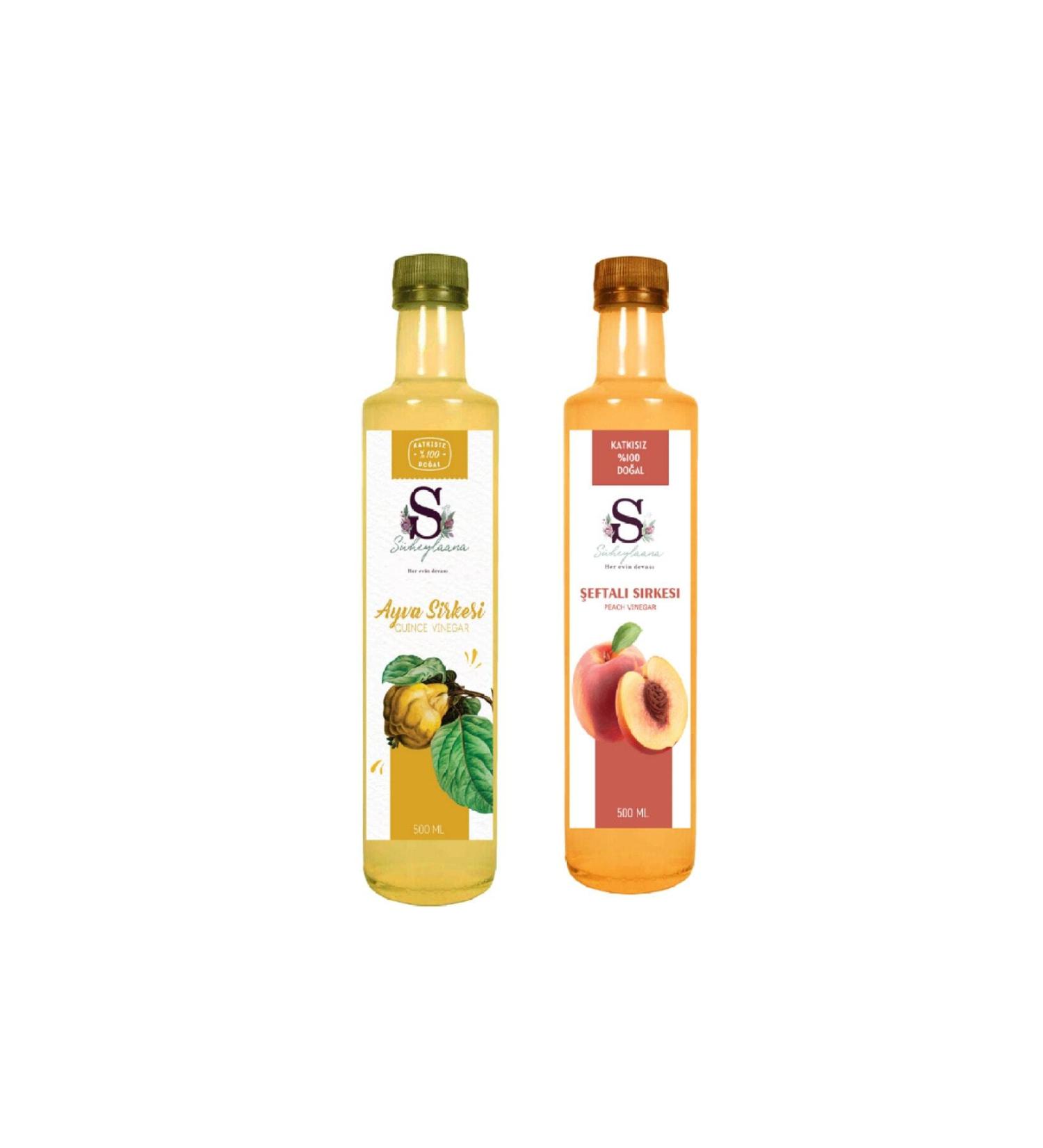 S heylaana Natural Quince Vinegar 500 Ml - Natural Peach Vinegar 500 Ml