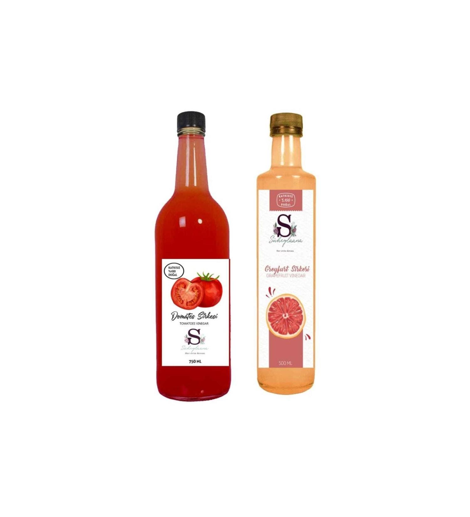 Suheylaana Natural Tomato Vinegar 750 Ml And Natural Grapefruit Vinegar 500 Ml
