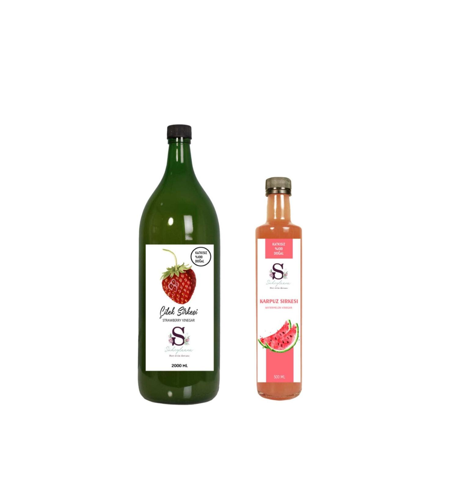 Suheylaana Natural Strawberry Vinegar 2000 Ml - Natural Watermelon Vinegar 500 Ml