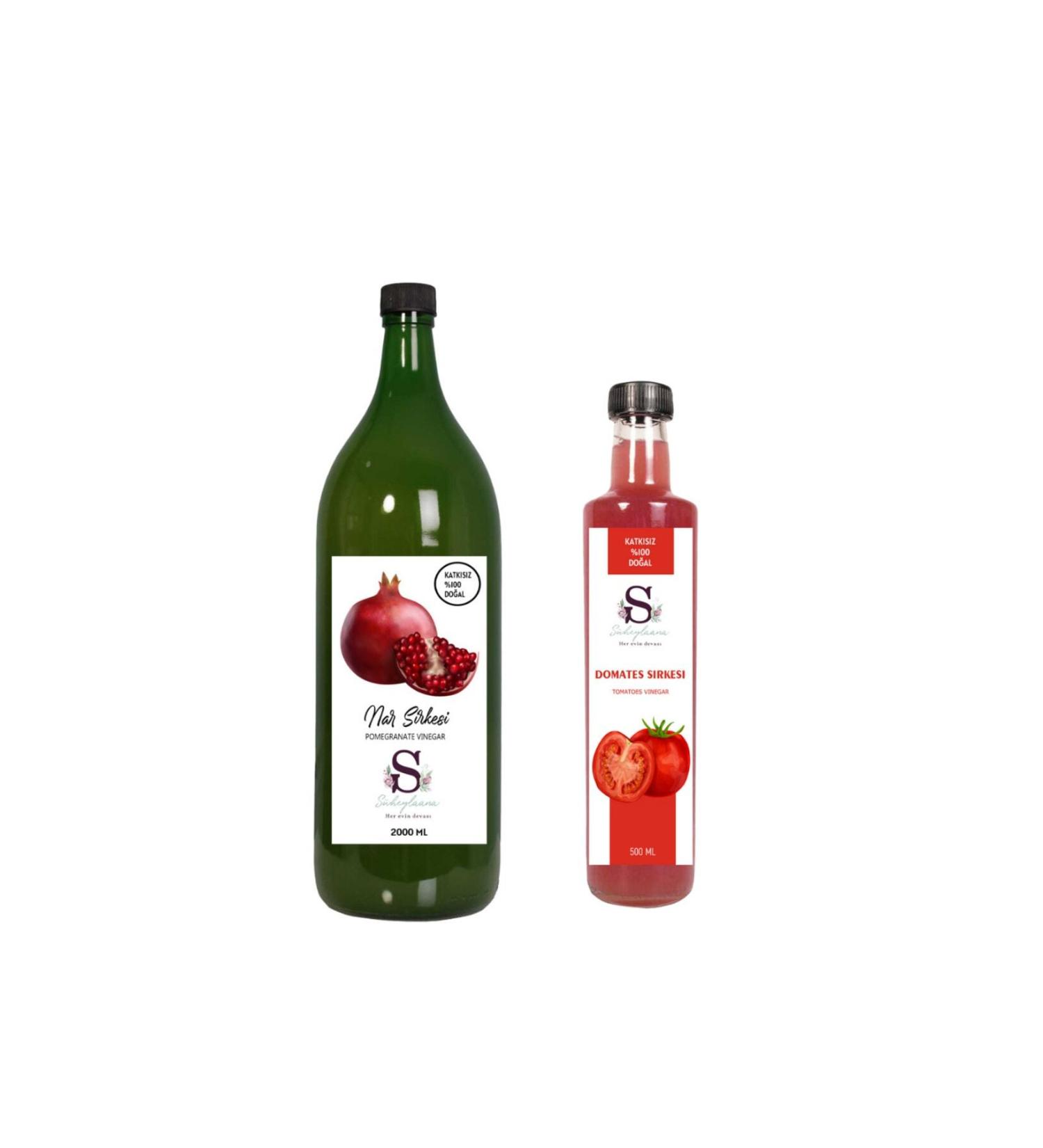 Suheylaana Natural Pomegranate Vinegar 2000 Ml - Natural Tomato Vinegar 500 Ml