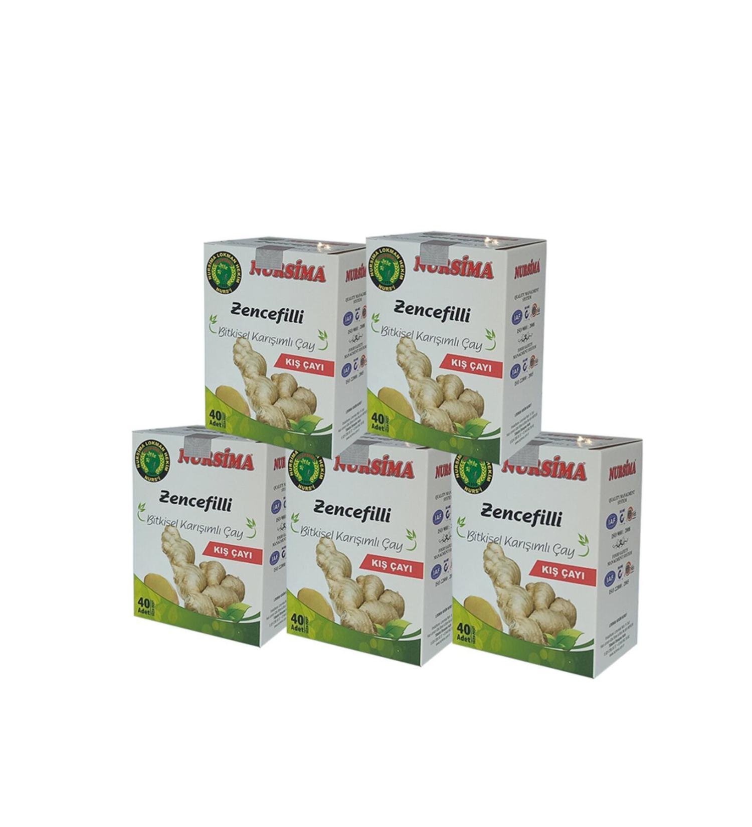 Nursima Ginger Herbal Tea Set 5 Pieces X 40 Pieces