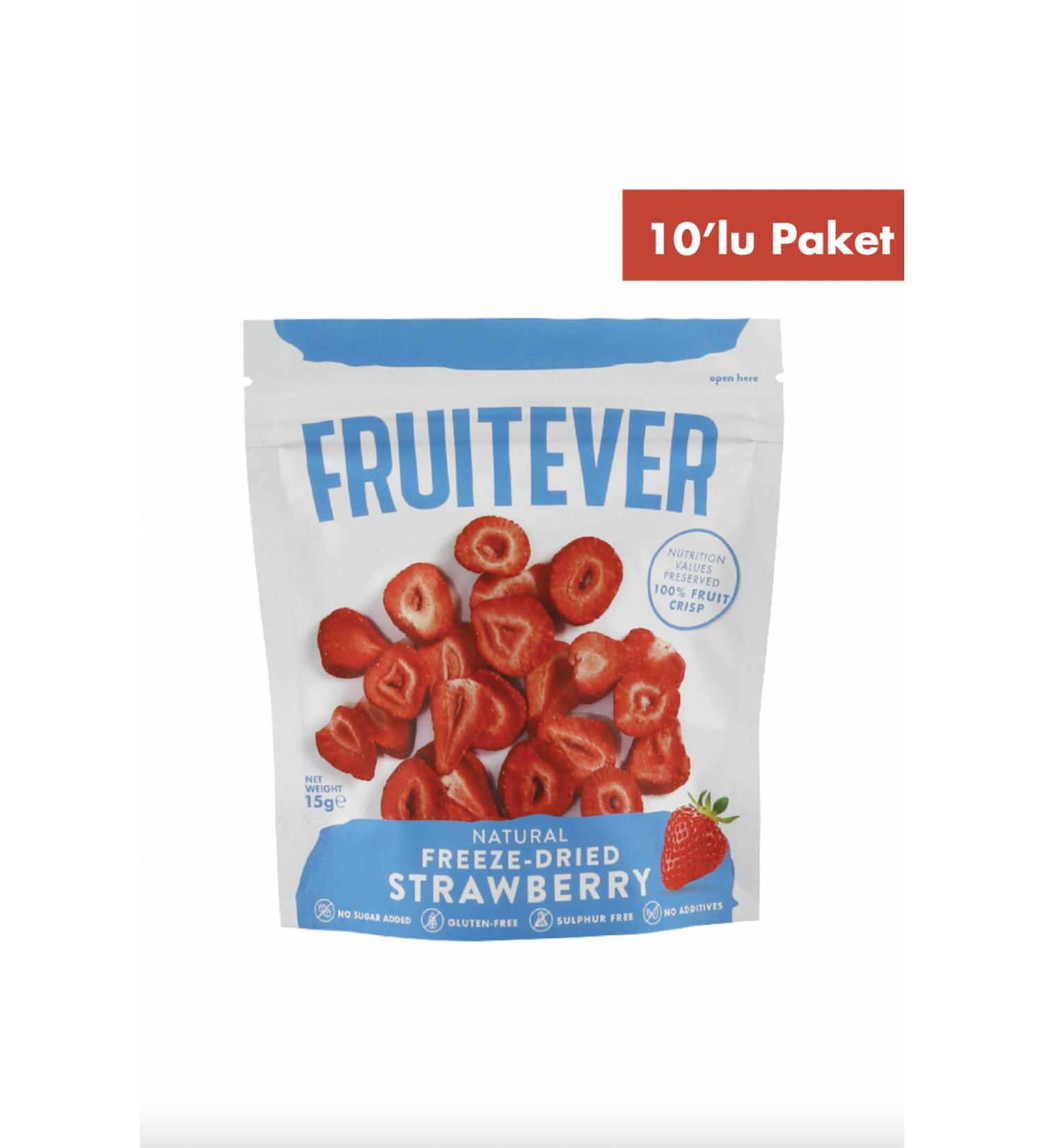 FRUITEVER Freeze Dried Strawberries Freeze Dried 15g - Pack of 10