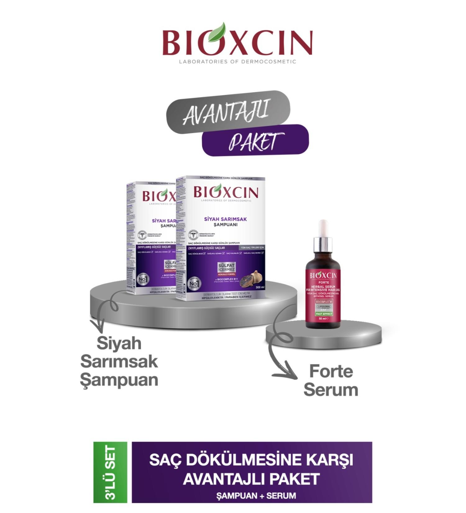 Bioxcin Garlic Shampoo 300 ml 2 pieces + Forte serum 50 ml 1 piece