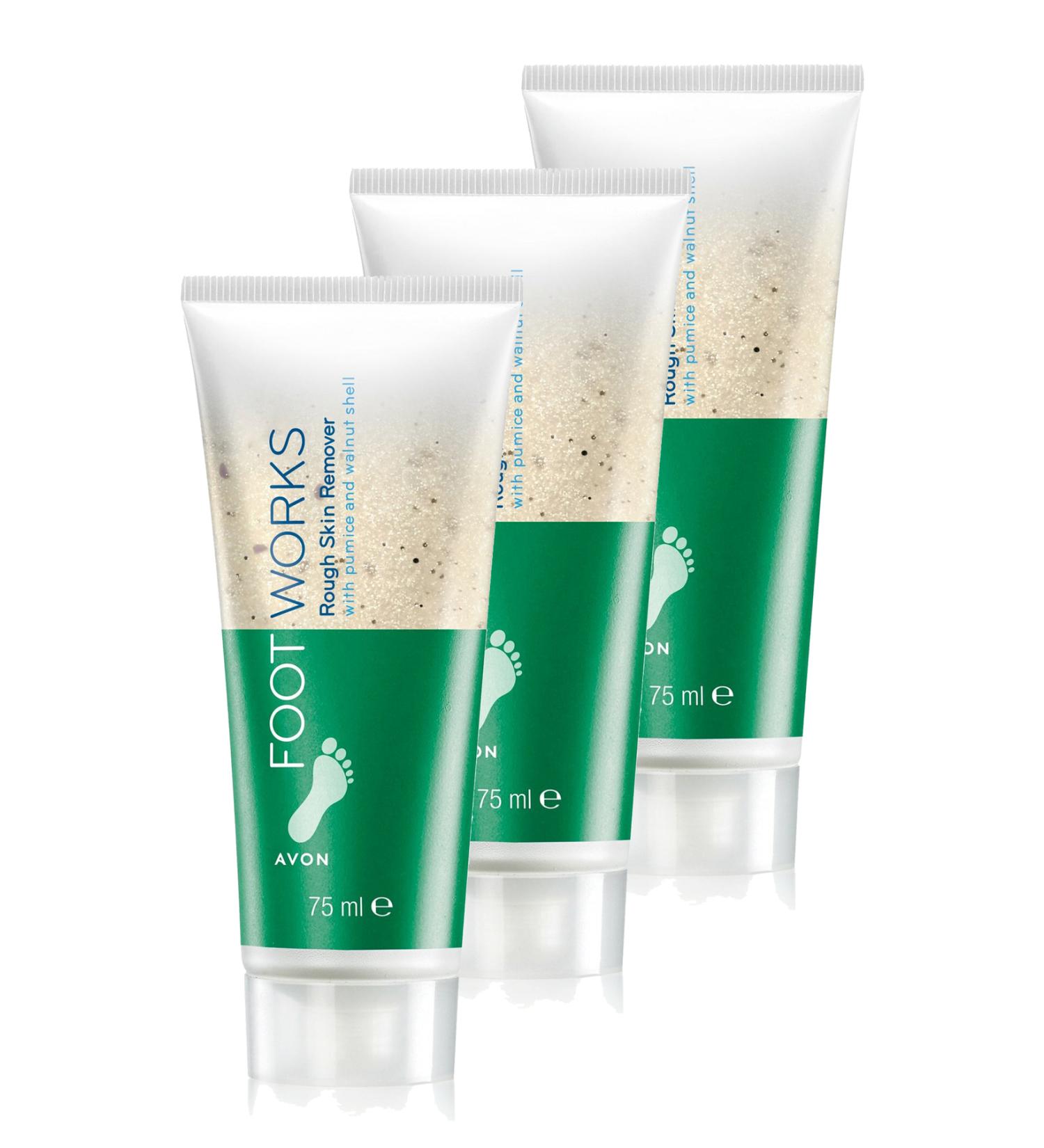 Avon Foot Works Rough Hard Skin Purifying Foot Peeling 75 Ml. Set of Three