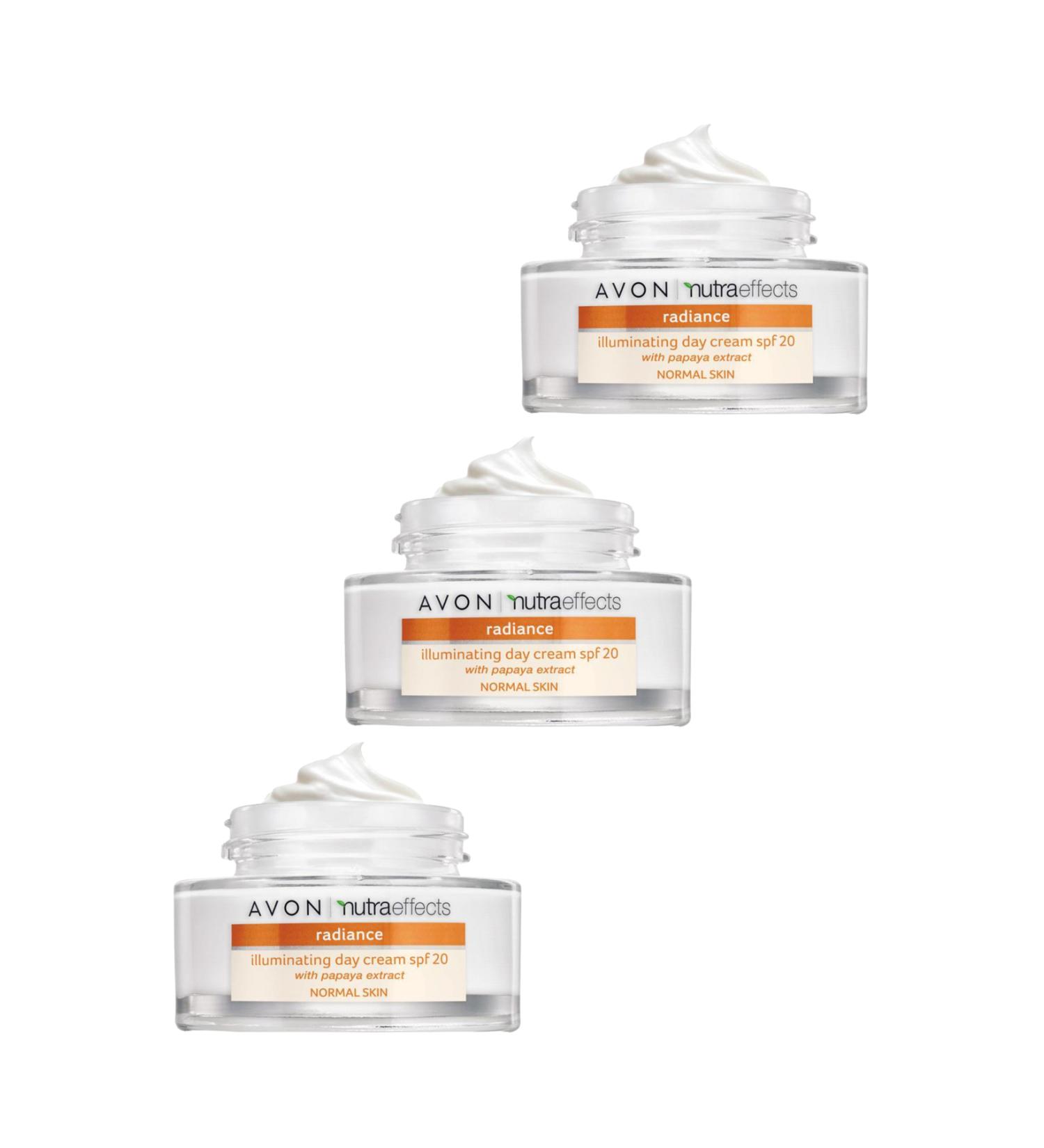 Avon Nutra Effects Radiance Moisturizing Cream Spf20 50 Ml. Triple Set