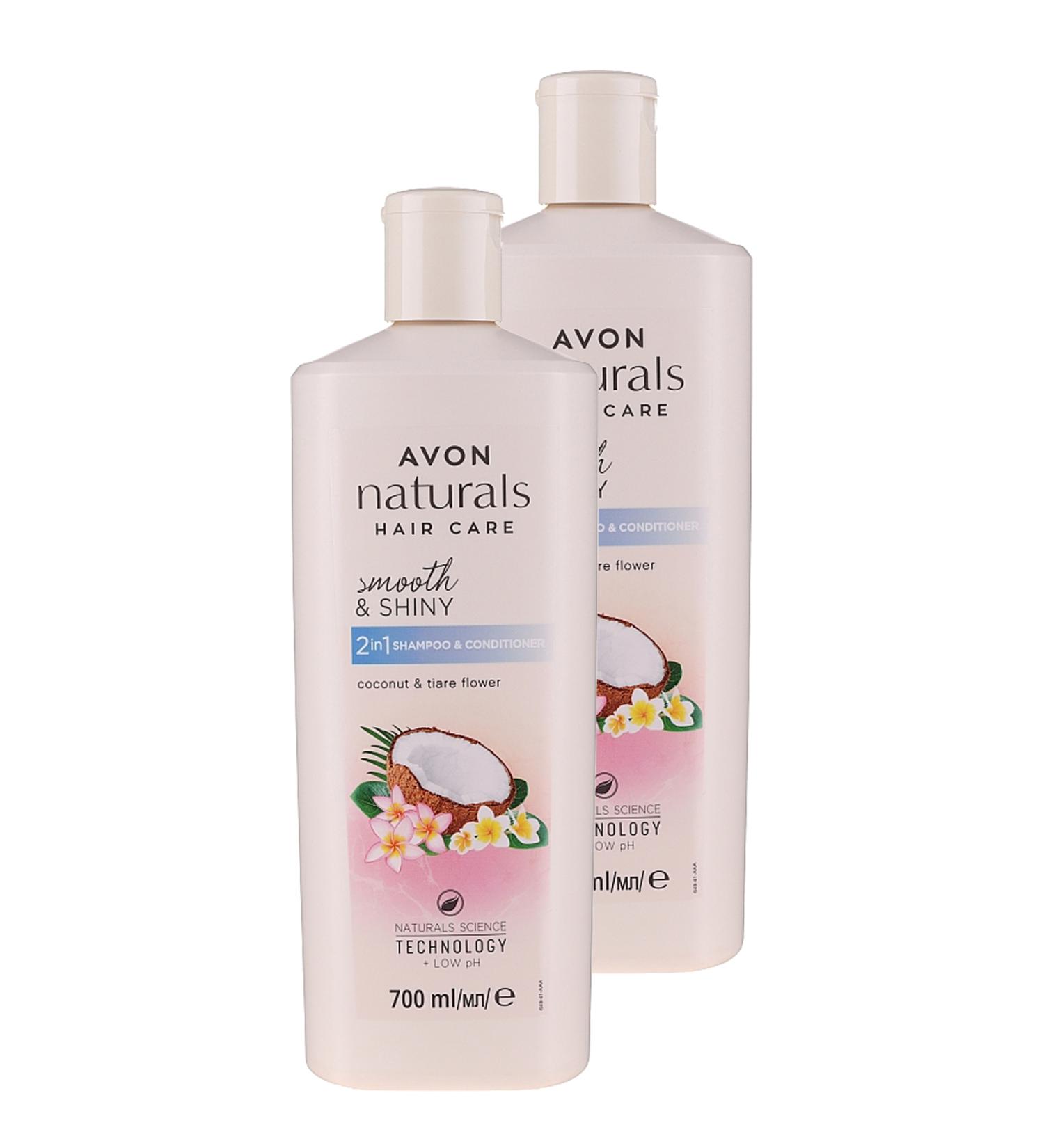 Avon Naturals Coconut and Tiare Flower Scented Shampoo and Conditioner 700 Ml. Duo Set