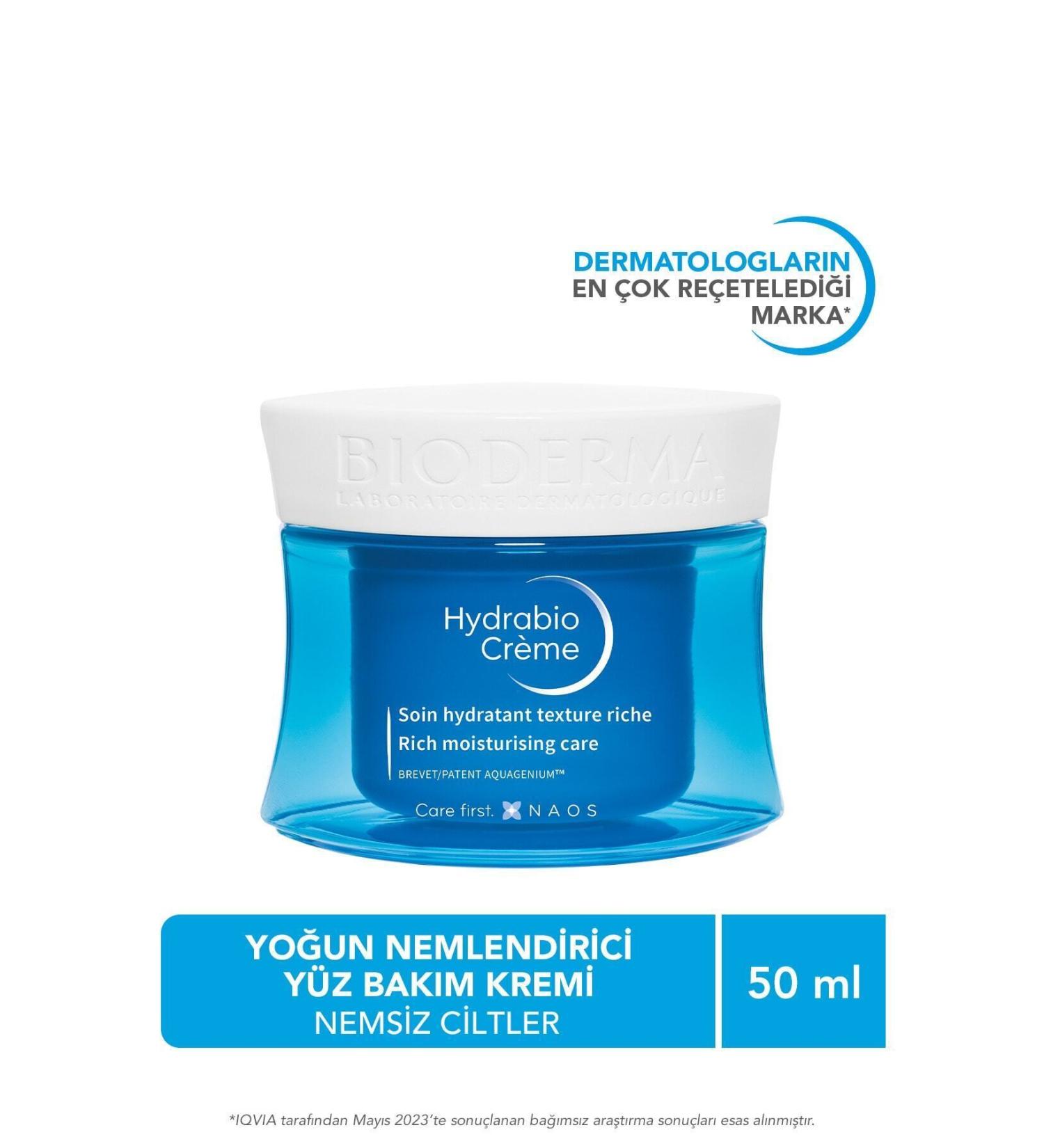 Bioderma HYDRABIO CREAM MOISTURIZING FACE CREAM CONTAINING HYALURONIC ACID NIACINAMIDE VITAMIN E 50ML GKURN750