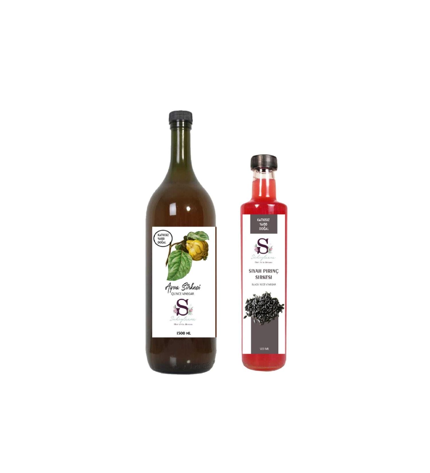 S heylaana Natural Quince Vinegar 1500 Ml - Natural Black Rice Vinegar 500 Ml