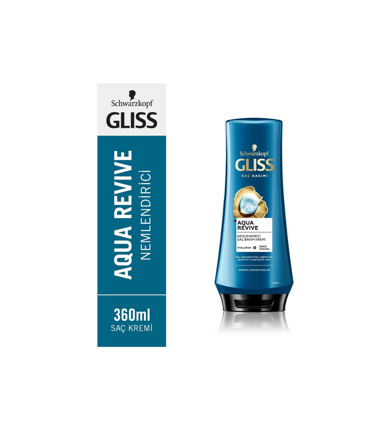 Gliss Aqua Revive Moisturizing Conditioner - With Hyaluron and Seaweed Extract 360 Ml