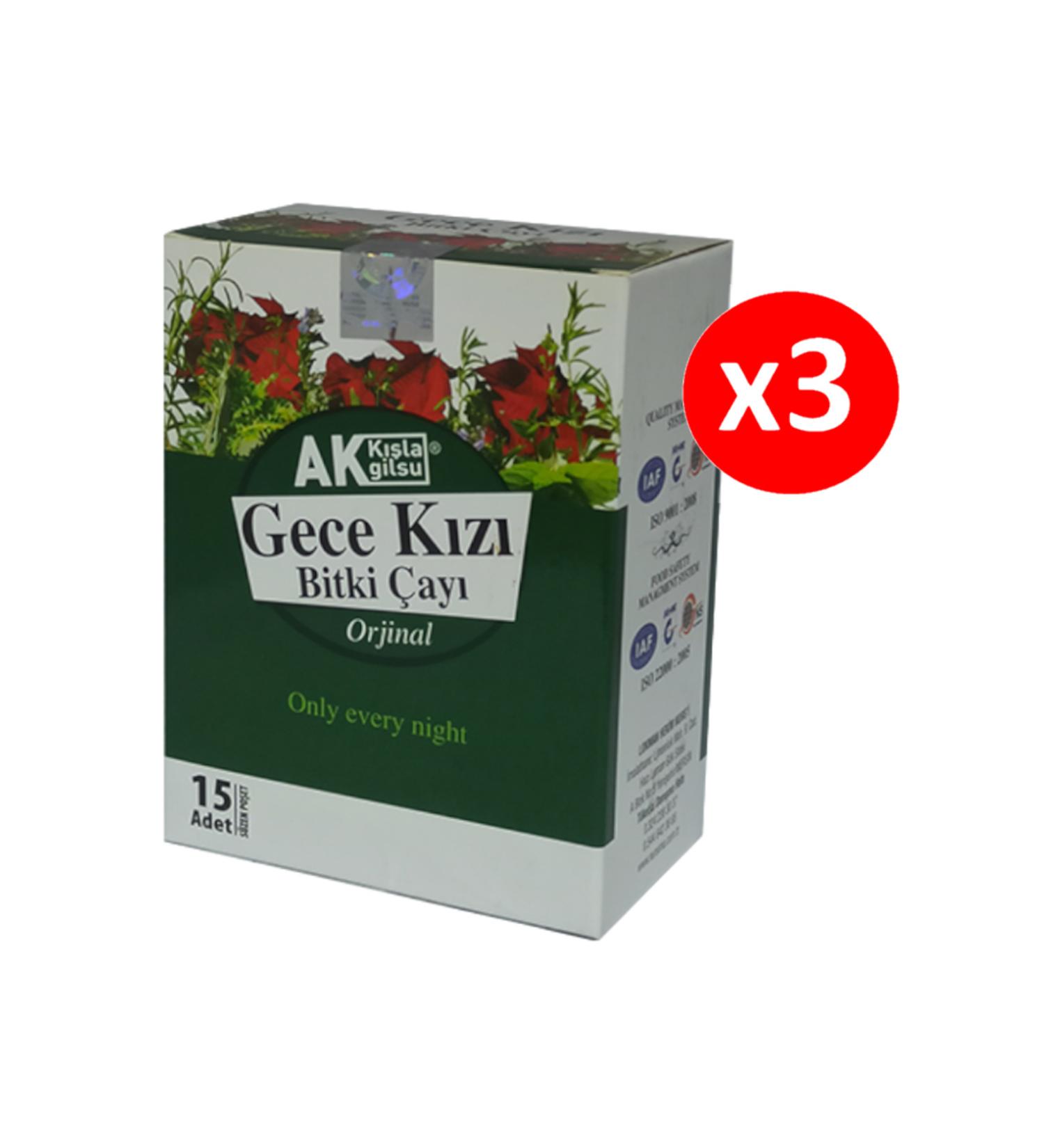 Nursima Akk la Night Girl Herbal Tea 15 Filter Bags (3 x 15 Filter Bags)