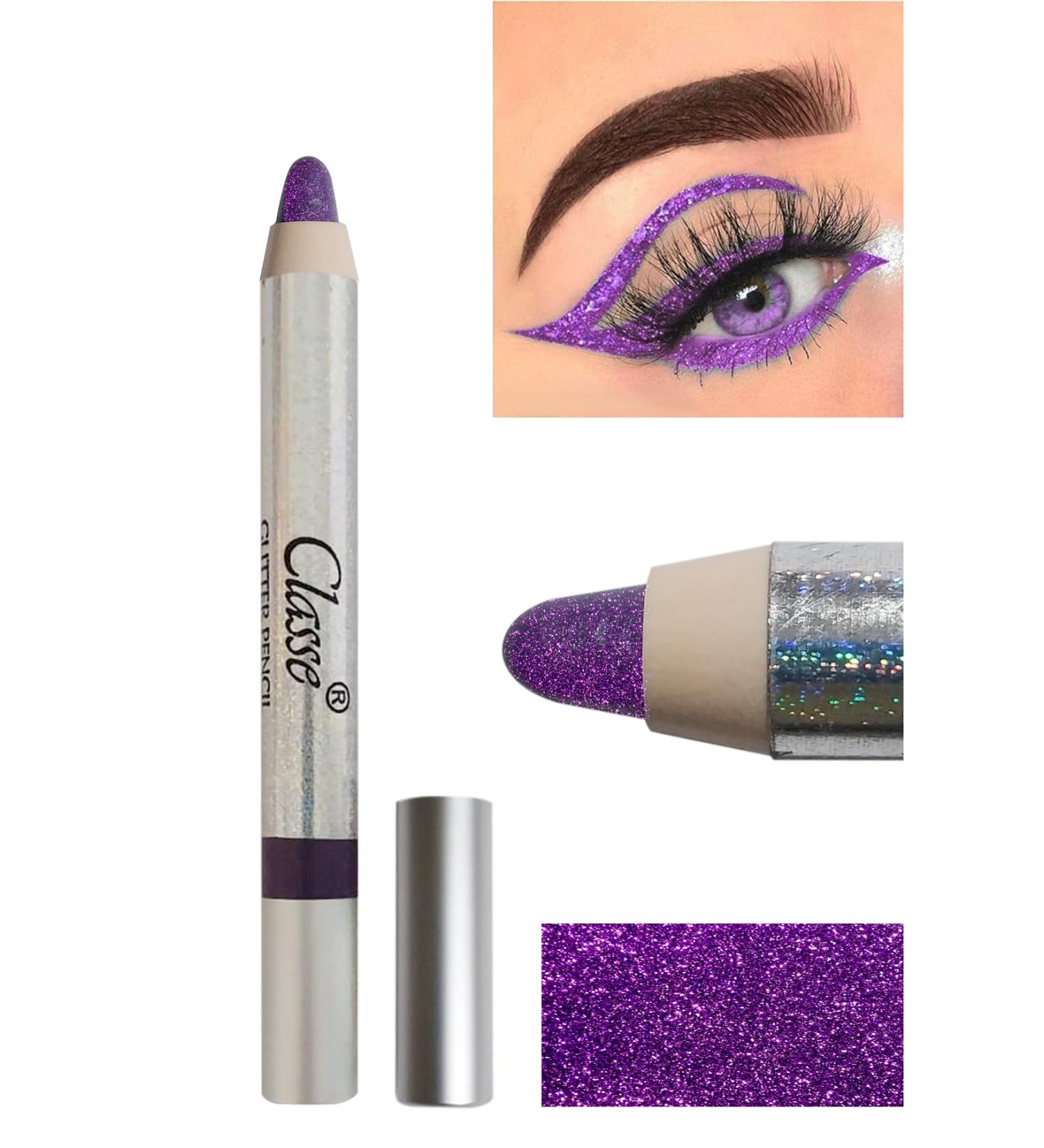 classe Glitter Purple Soft Waterproof Glitter Eyeshadow and Eyeliner Pencil No: 65