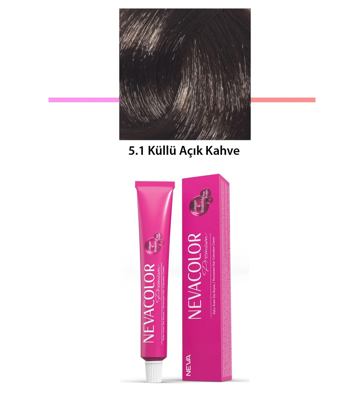 durgunstore TOPTANBULURUM Premium 5.1 Ash Light Brown - Permanent Cream Hair Dye 50 g Tube