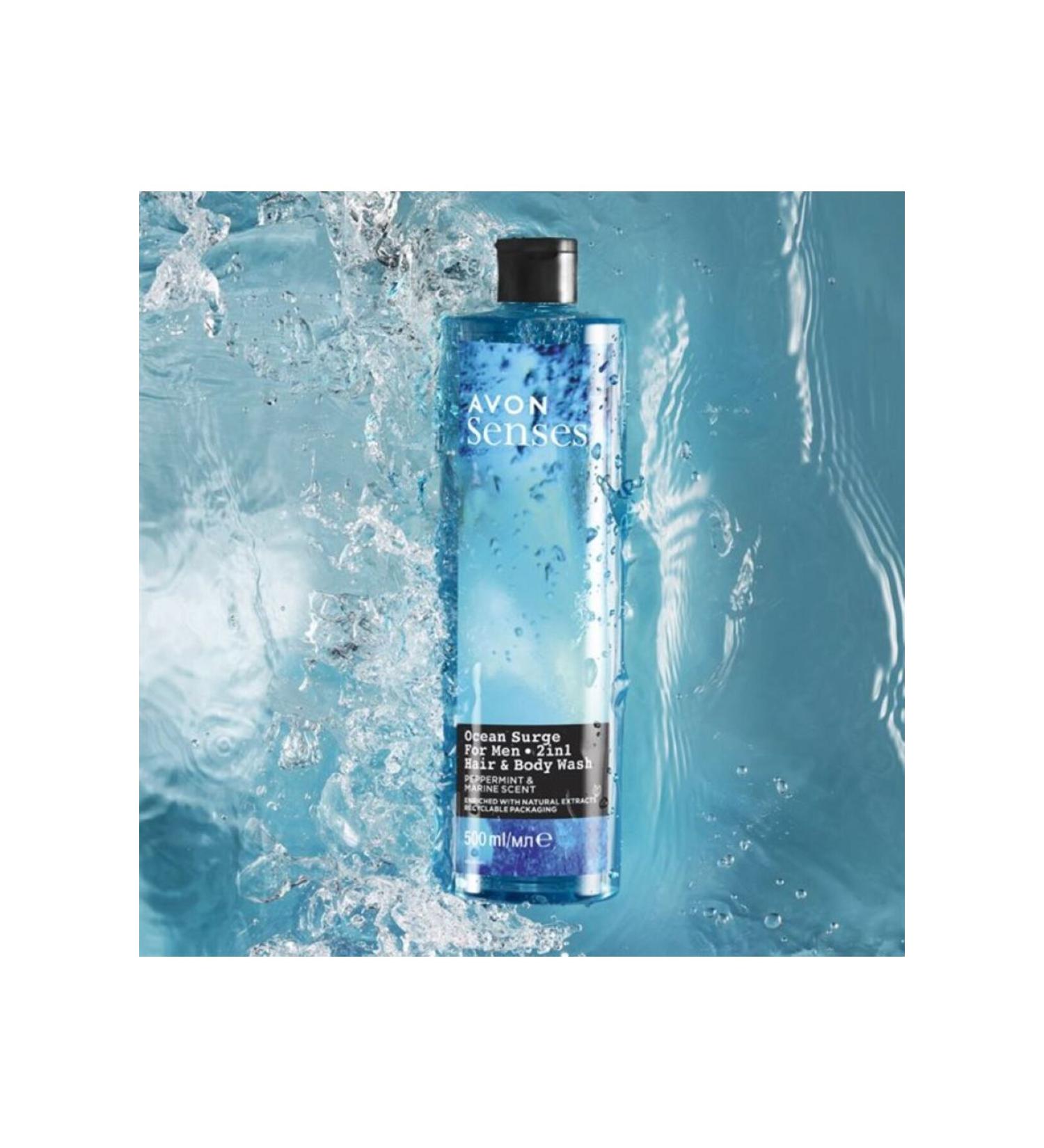 Avon Senses Ocean Surge 2 in 1 Hair and Body Shampoo for Men
