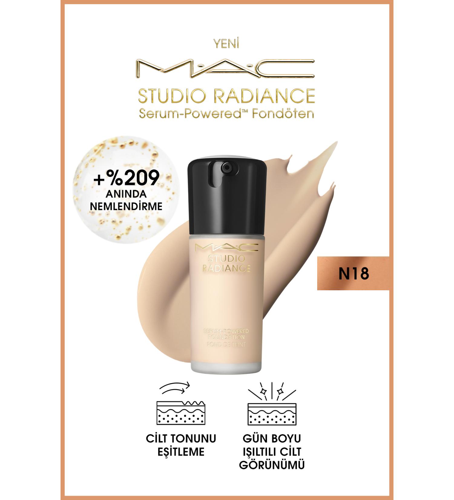 Mac Luminous Skin Look Studio Radiance Serum-Powered Foundation-N18-30ml