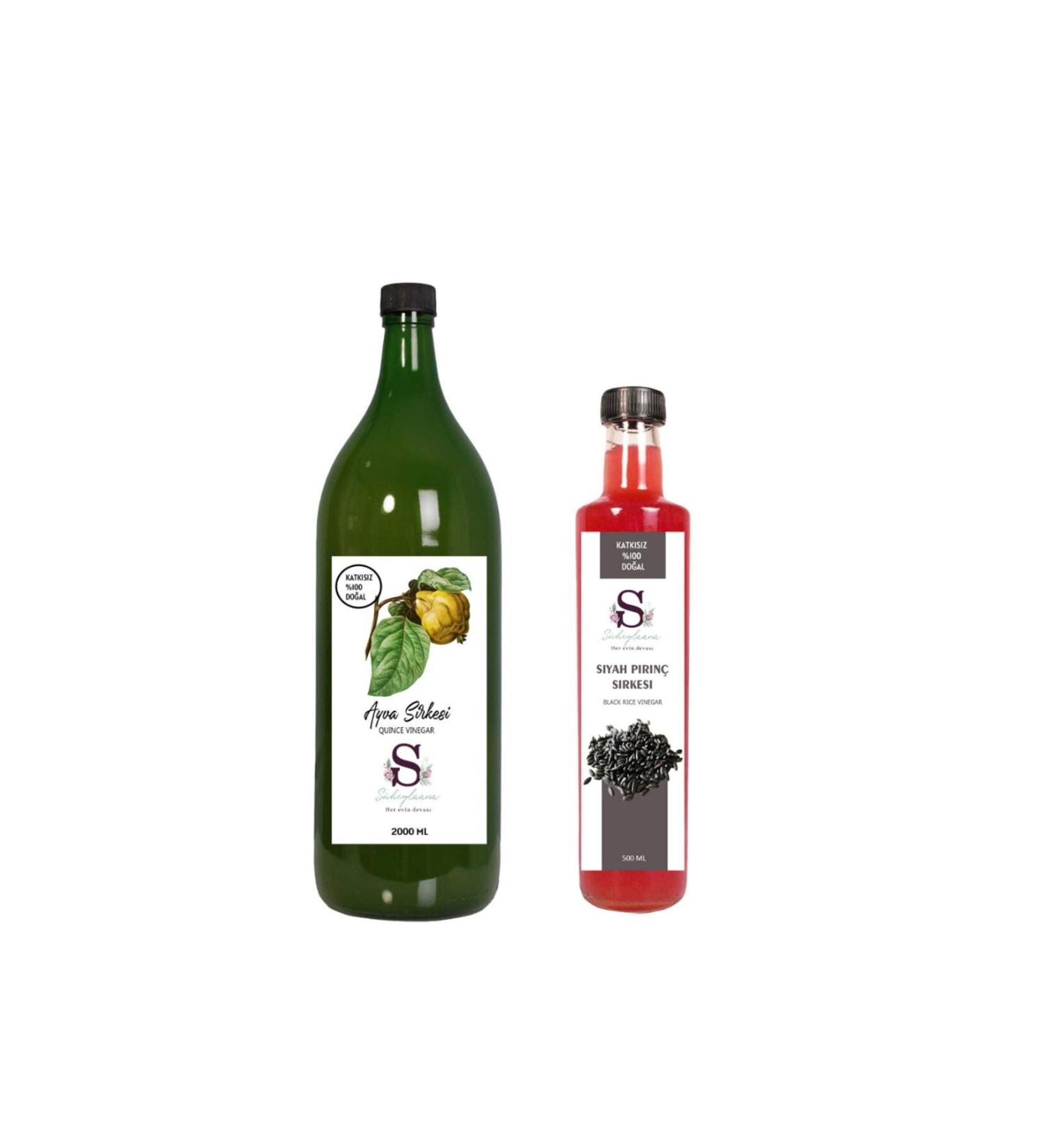 S heylaana Natural Quince Vinegar 2000 Ml - Natural Black Rice Vinegar 500 Ml