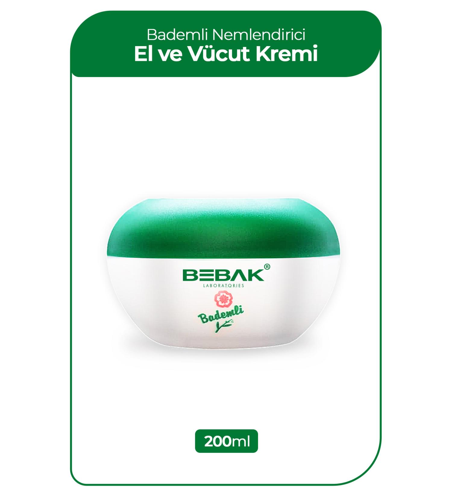 Bebak Almond Moisturizing Hand and Body Cream Jar 200 Ml