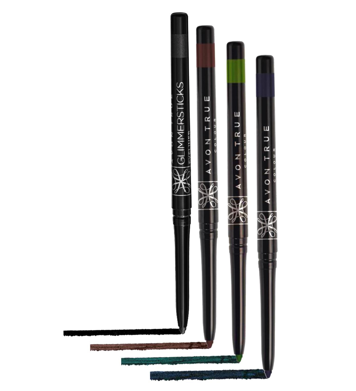 Avon Glimmersticks Blackest Black Cosmic Brown Emerald and Starry Night Blue Eye Pencil Pack - Buy Online on GoSupps.com