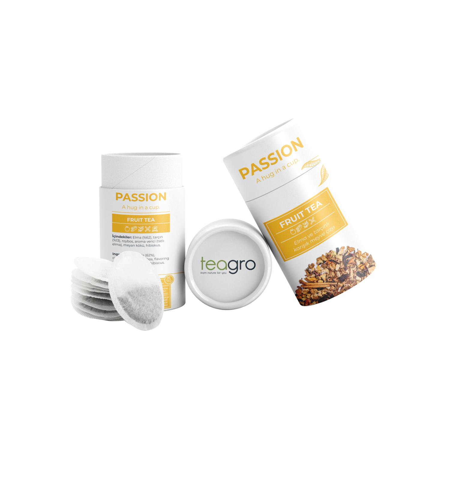 Teagro Passion - Mixed Fruit Tea with Apple and Cinnamon - 24 Tea Bags - Buy Online on GoSupps.com