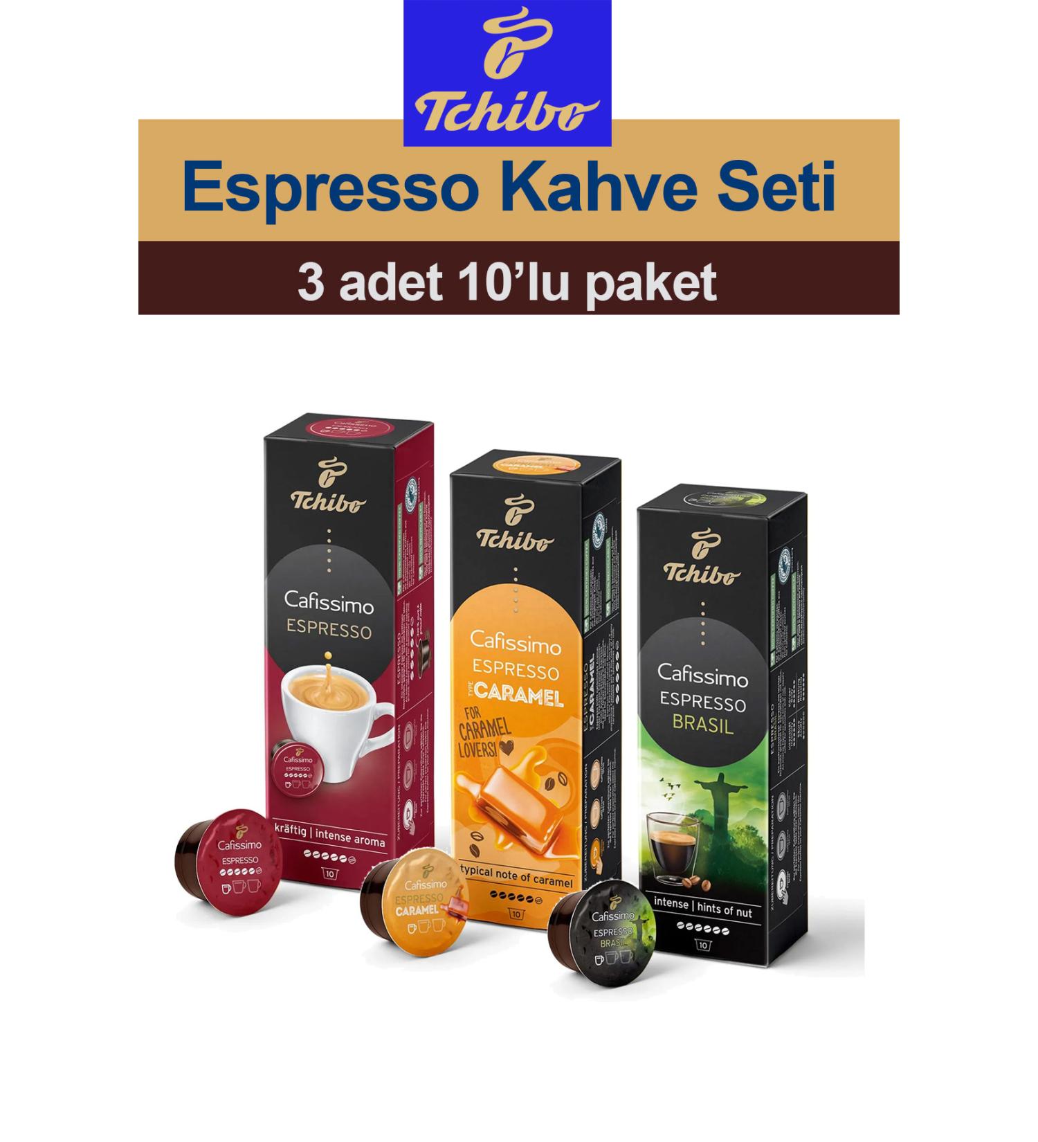 Tchibo Cafissimo 3-Piece Espresso Coffee Set 3x10 - Caramel - Brasil - Espresso - Buy Online on GoSupps.com