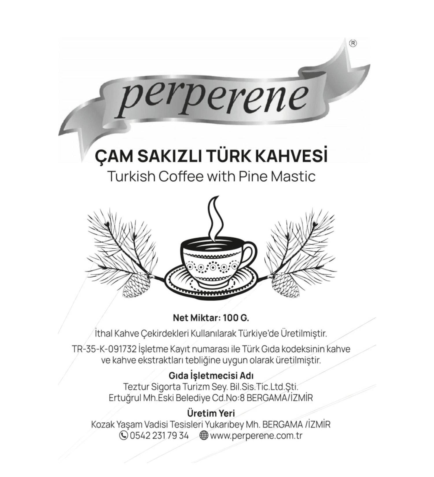 perperene Turkish Coffee with Pine Gum 100 Gr X 5 Pcs