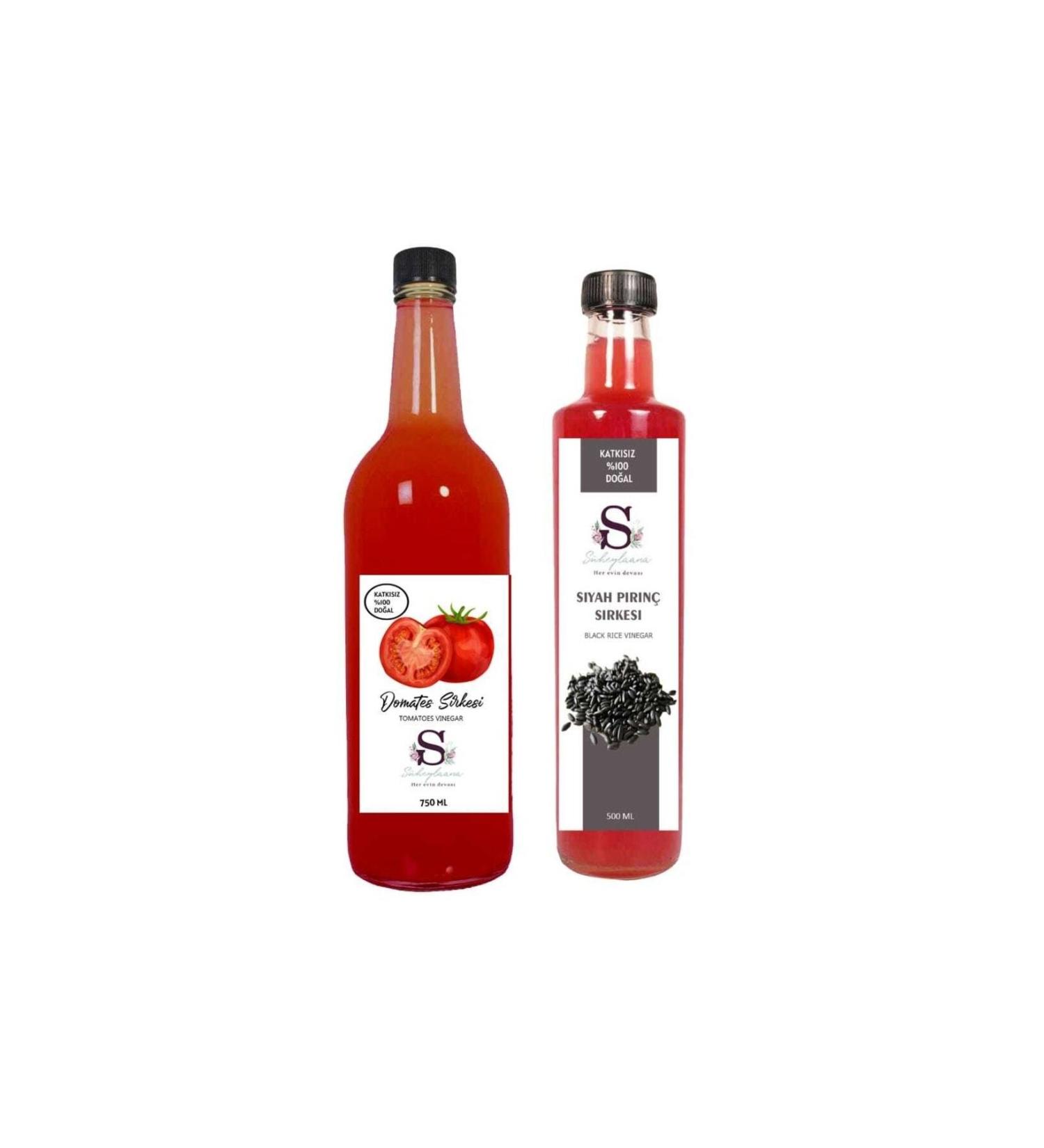 Suheylaana Natural Tomato Vinegar 750 Ml And Natural Black Rice Vinegar 500 Ml