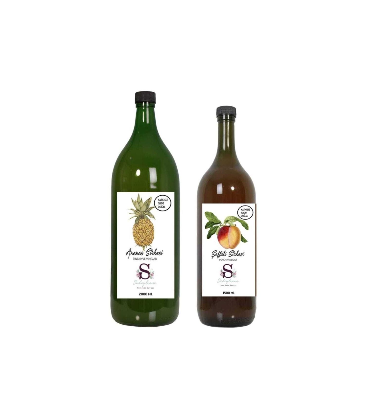 Suheylaana Natural Pineapple Vinegar 2000 Ml - Natural Peach Vinegar 1500 Ml