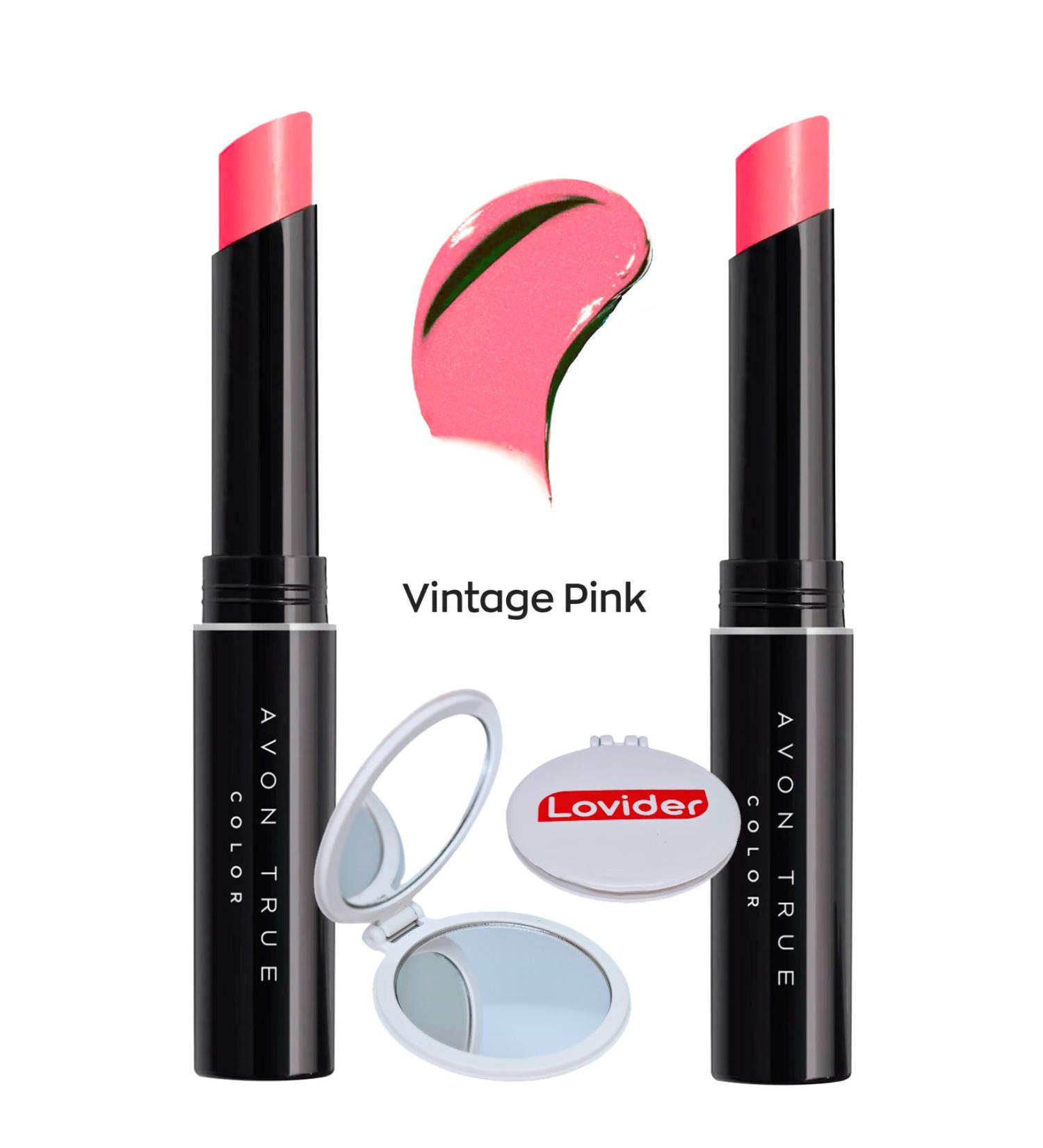 Avon True Color Ultra Beauty Lipstick - Vintage Pink 2 Pack + Lovider Pocket Mirror Gift - Buy Online on GoSupps.com