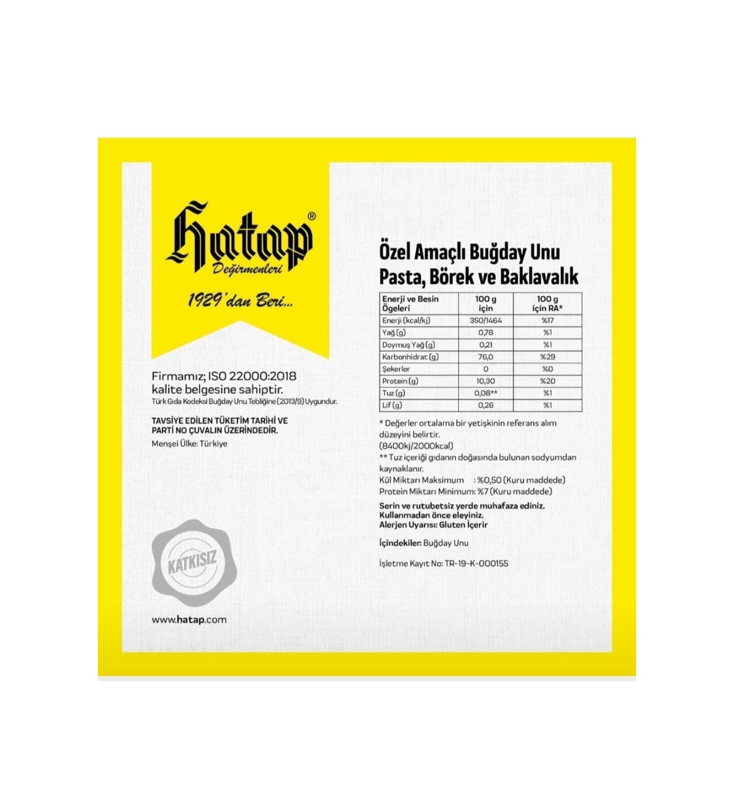 Hatap Mills Hatap Flour Cake Pastry Baklava 10 Kg