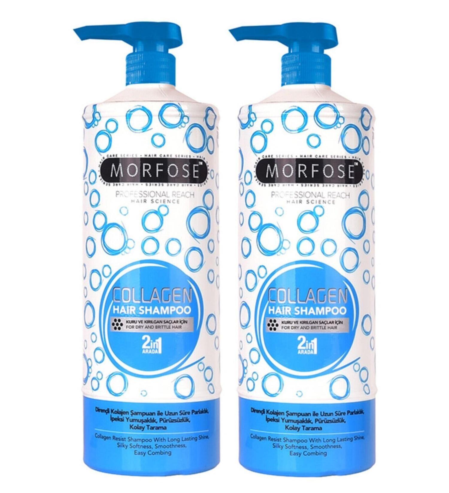 Morfose Hair Care Shampoo Containing Collagen 1000 ml 2 Pieces