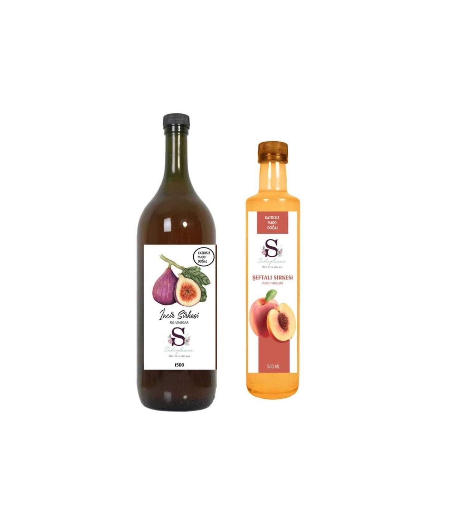 Suheylaana Natural Fig Vinegar 1500 Ml And Natural Peach Vinegar 500 Ml