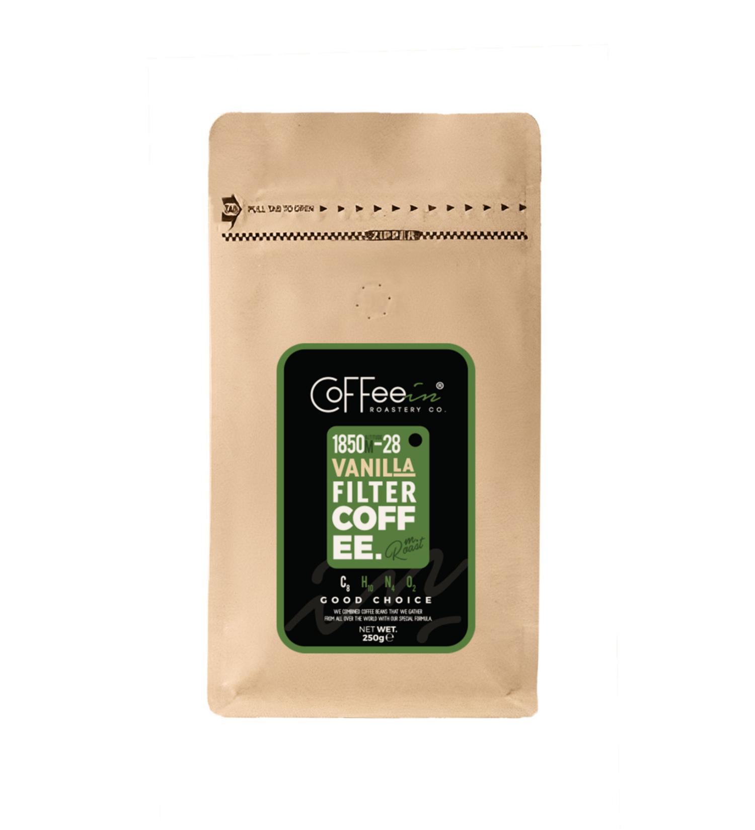 Coffeein Vanilla (VANILLA) Filter Coffee 250 gr No Preservatives