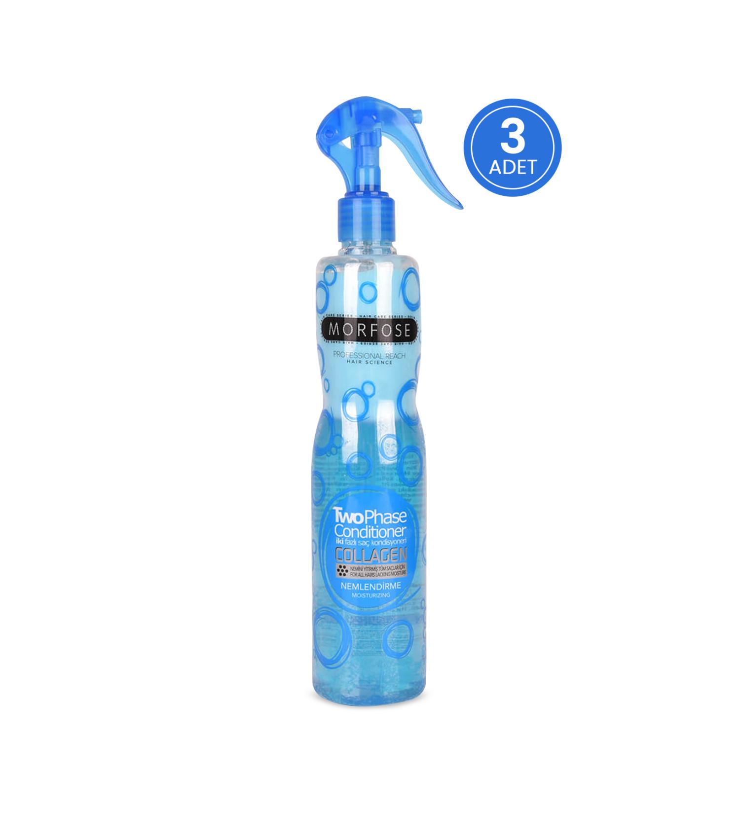 Morfose Double Phase Collagen Containing Blow Dry Water 400 ml - Dry Fragile Hair That Has Lost Its Moisture 3 Pieces - Buy Online on GoSupps.com