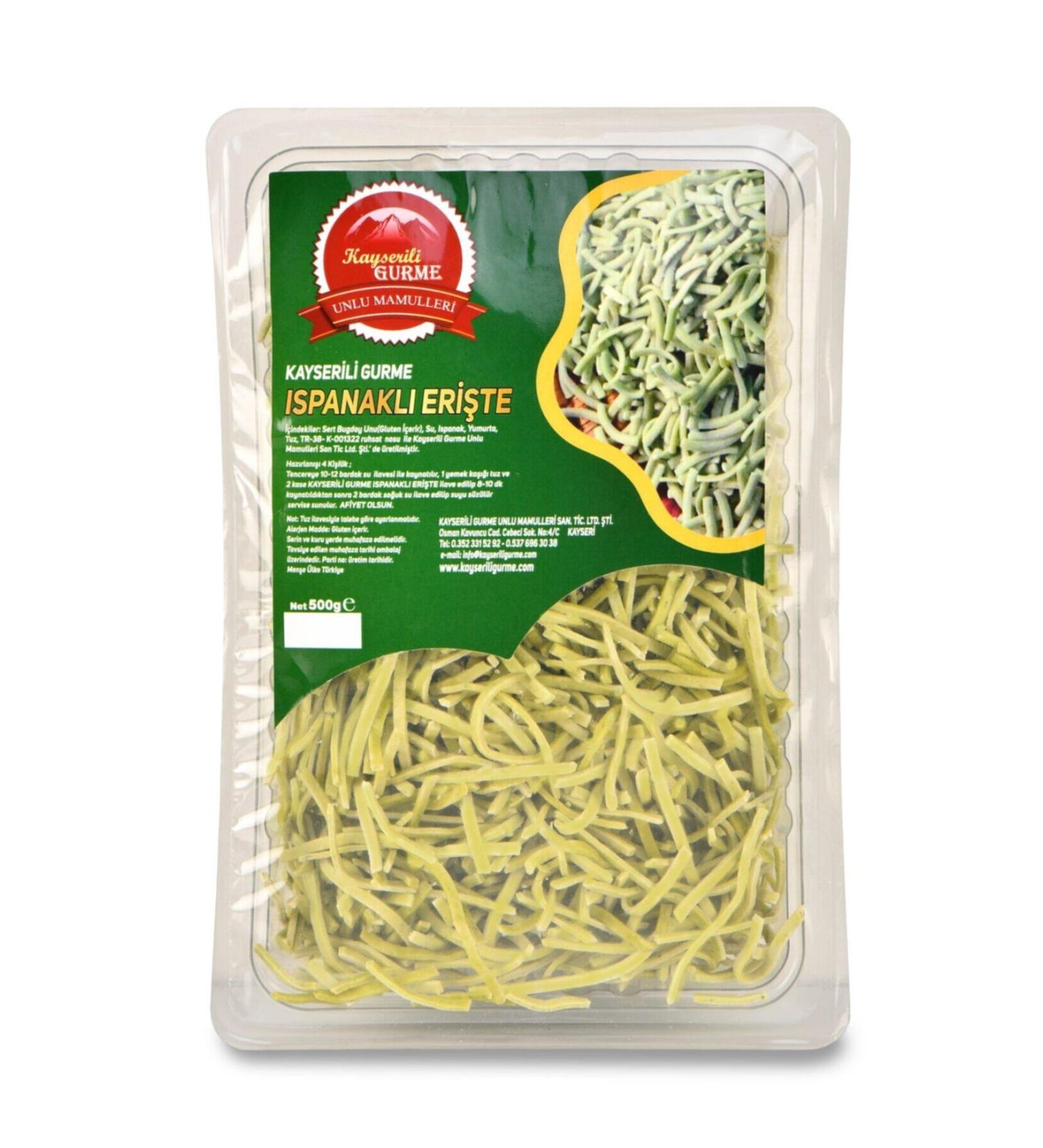 KAYSERI GURME Spinach Noodles (500 GR)