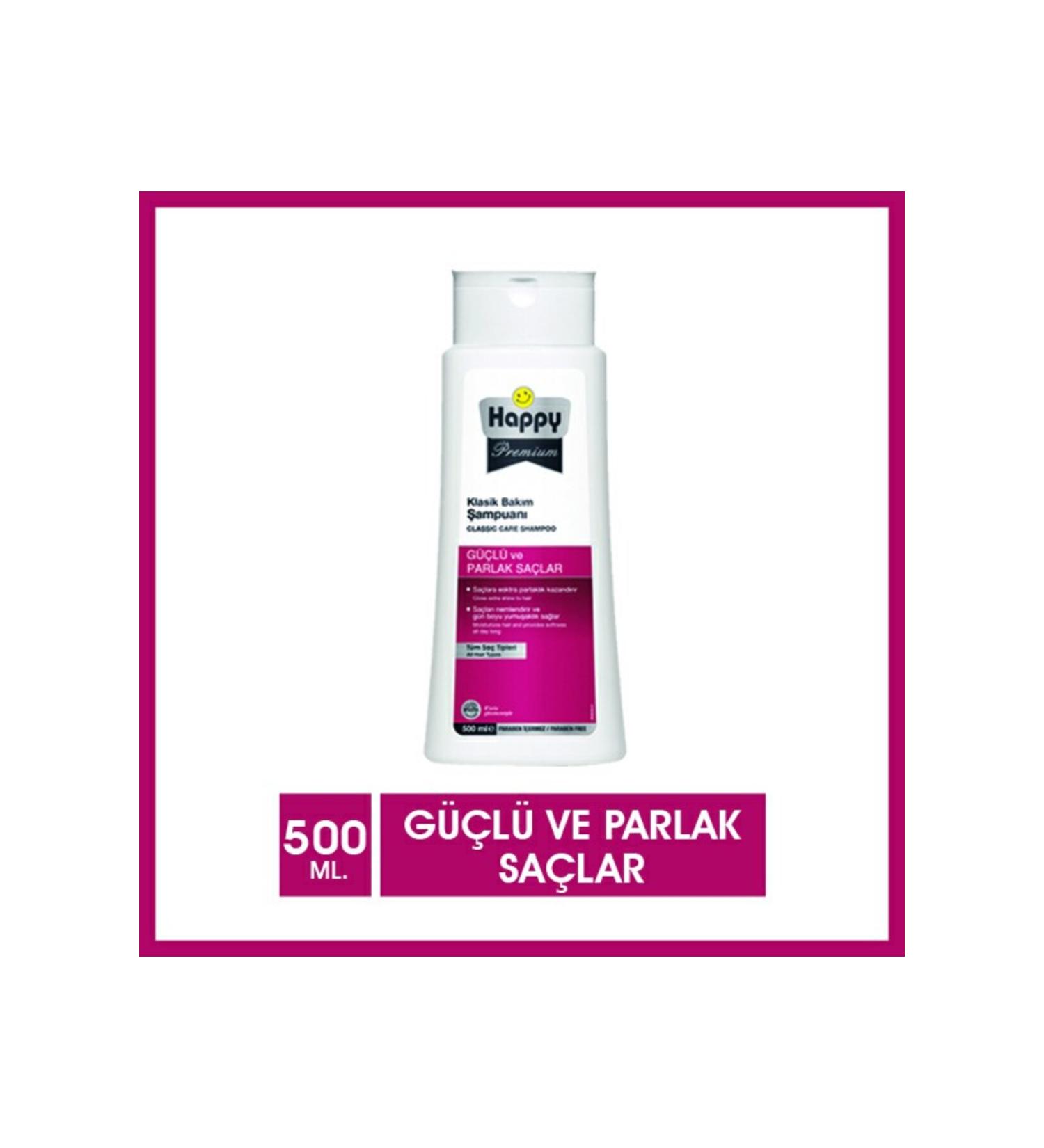 Happy Premium Strong and Shiny Hair Classic Care Shampoo 500 ml
