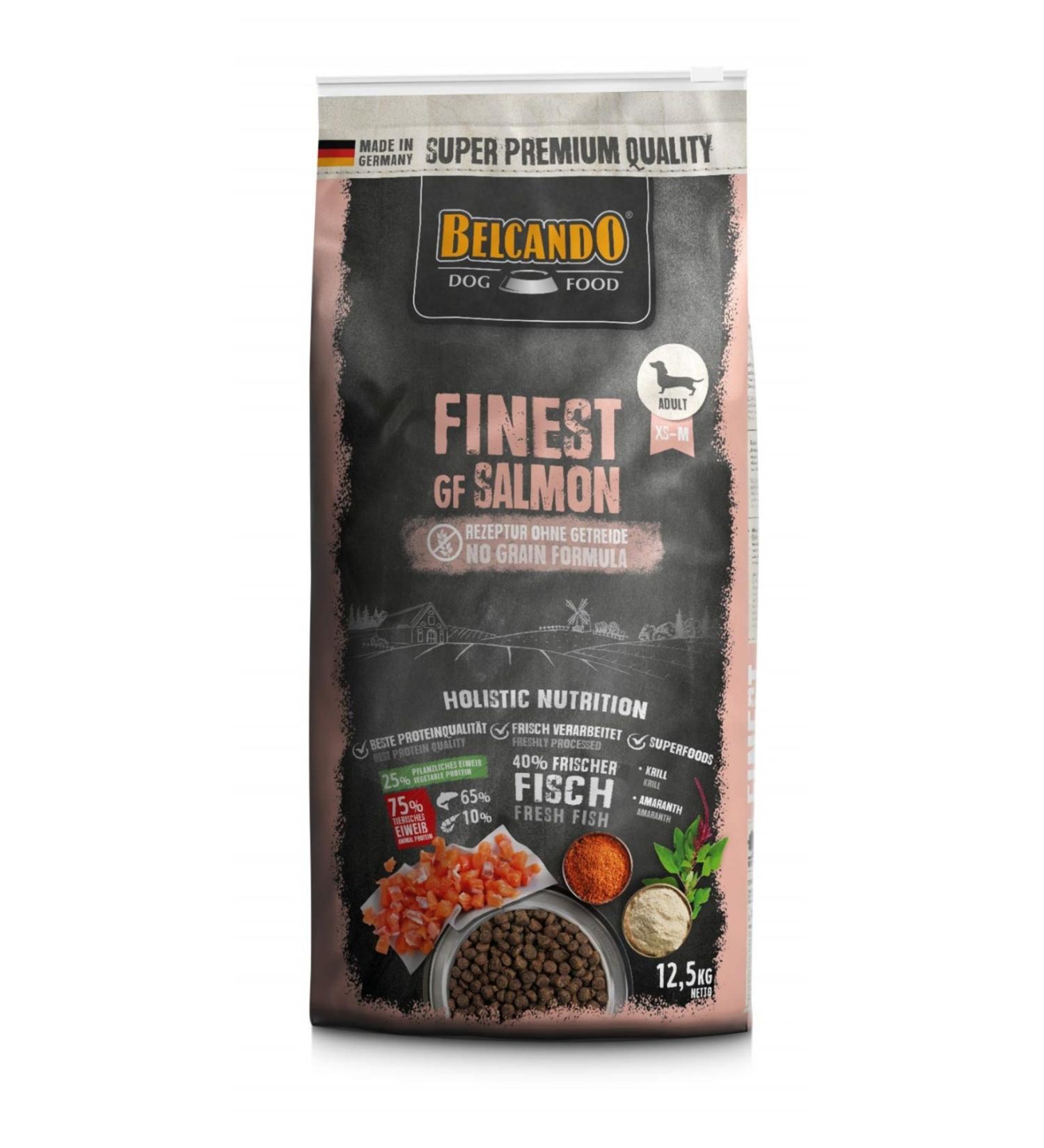 BELCANDO Finest Gf Salmon 12.5 Kg Enriched Salmon Grain-Free Dog Dry Food 12.5 Kk
