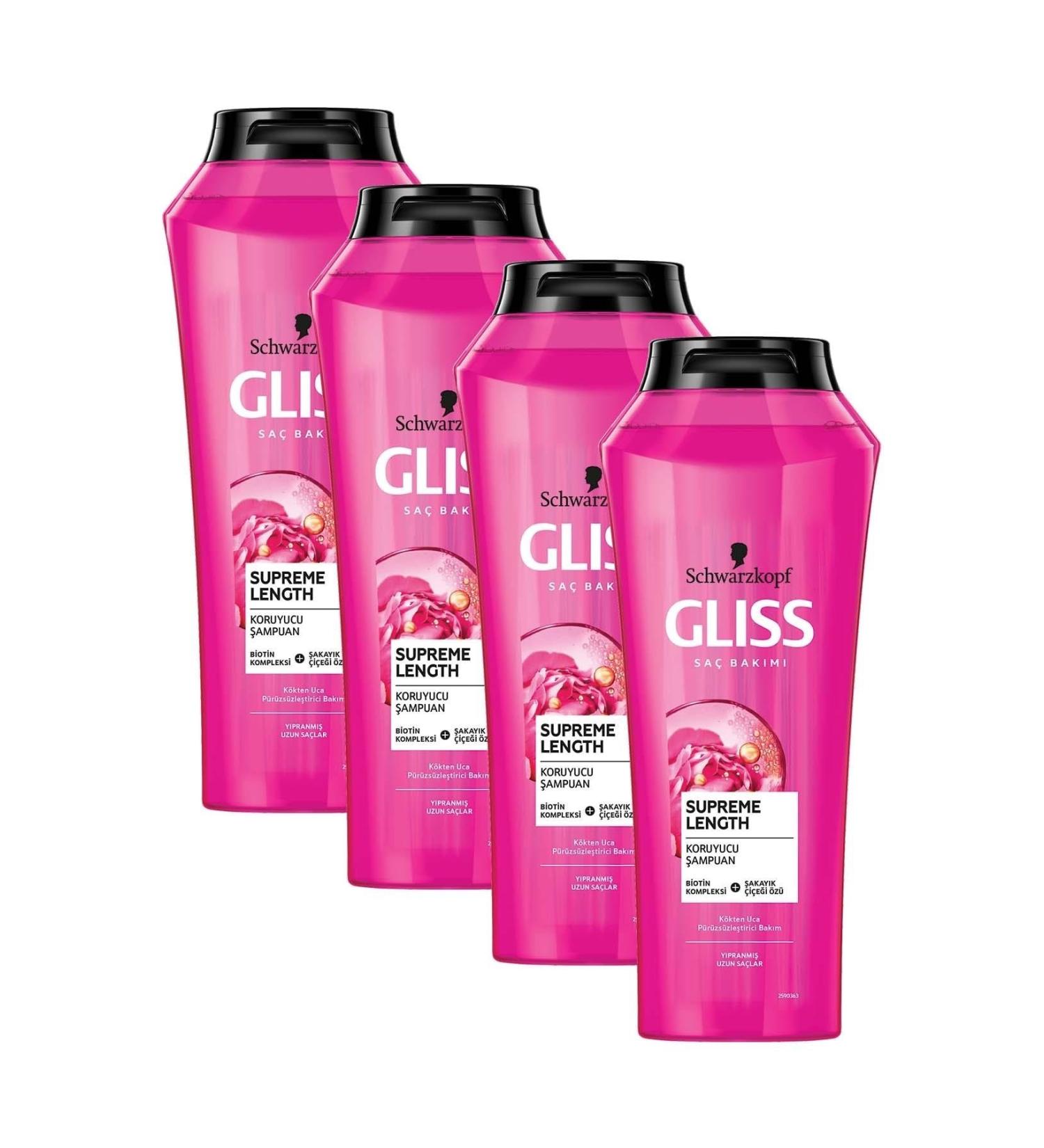 Gliss SUPREME LENGTH SHAMPOO 525 ml x 4 PIECES
