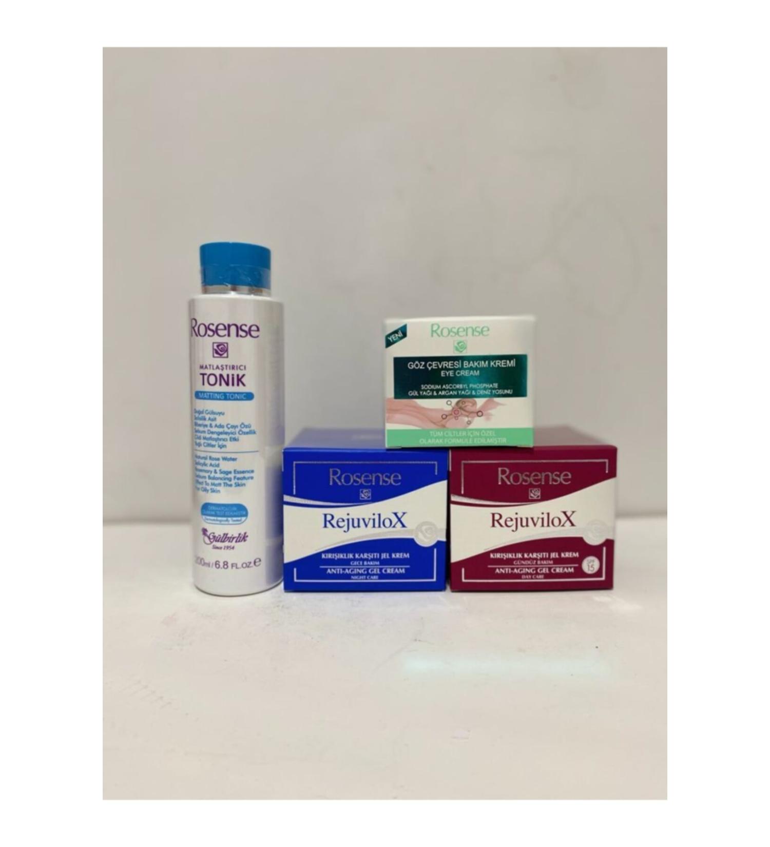 Rosense Face Care Set 1 (Mattifying Tonic + Night + Day + Eye Cream)