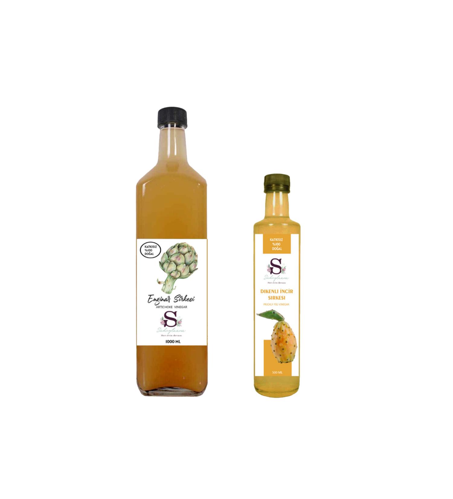 S heylaana Natural Artichoke Vinegar 1000 ml - Natural Prickly Fig Vinegar 500 ml