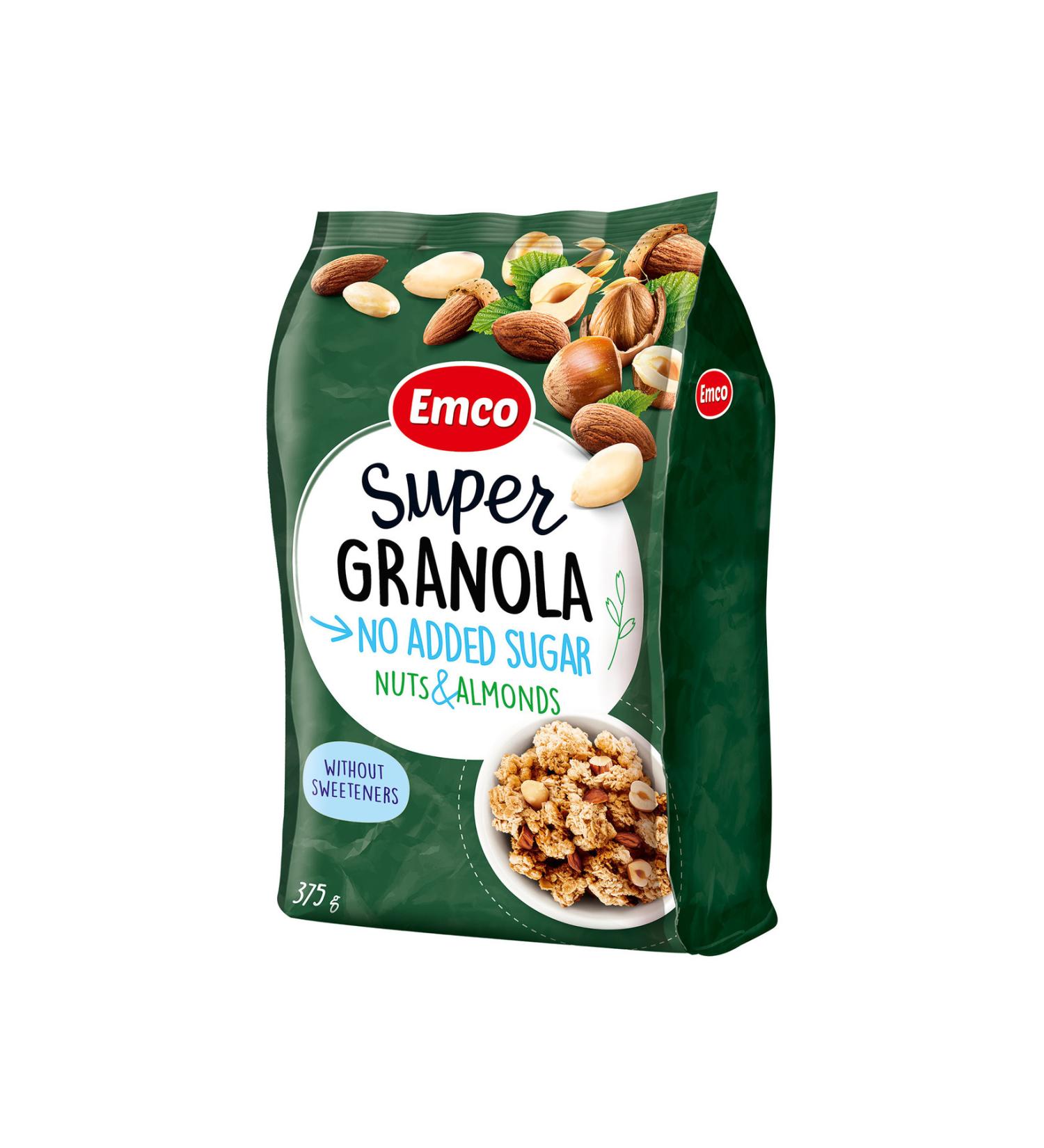 Emco Super Granola with Nuts & Almonds No Sugar Added 375 Gr