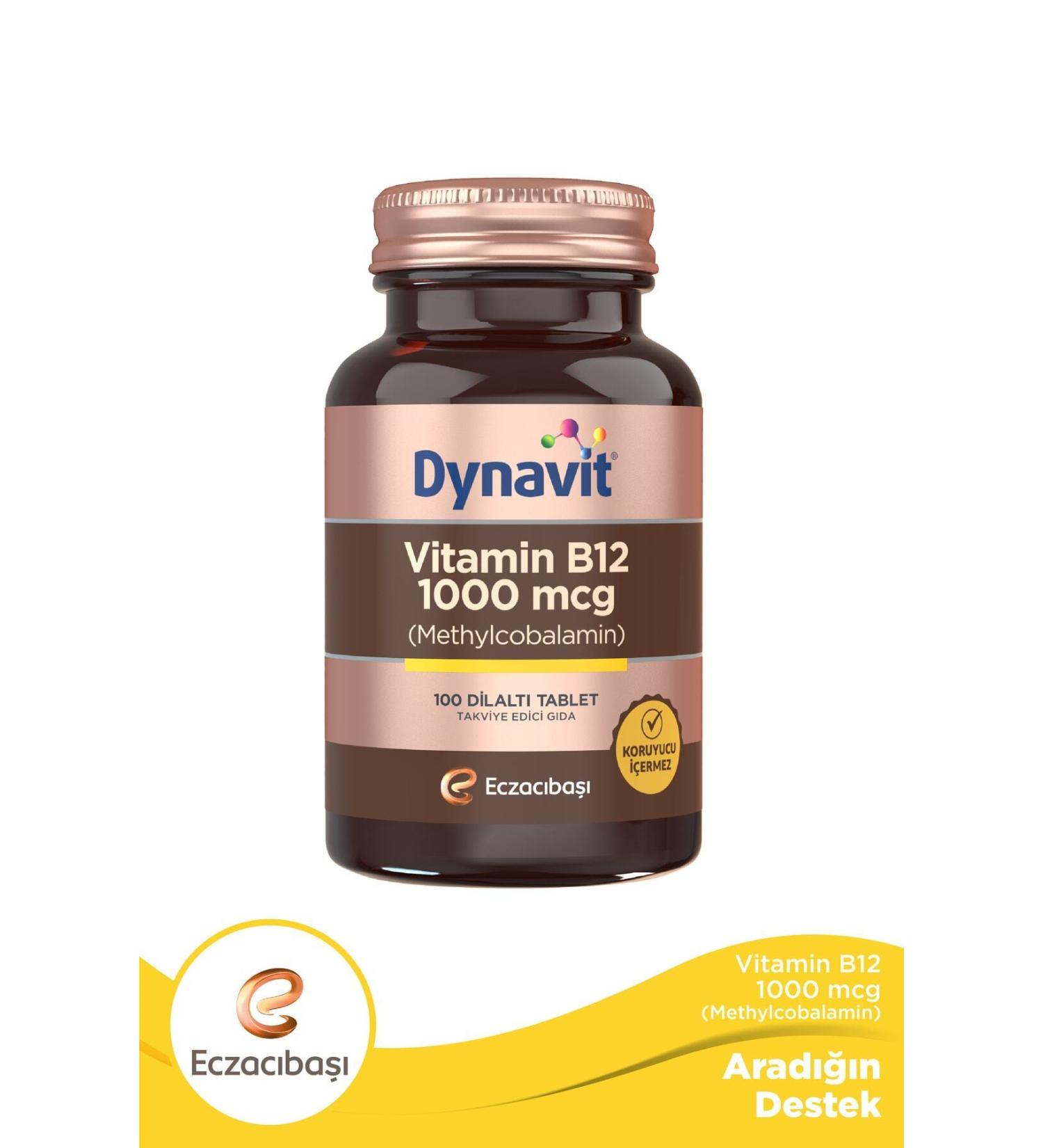 Dynavit Vitamin B12 1000 Mcg 100 Tablets - Buy Online on GoSupps.com